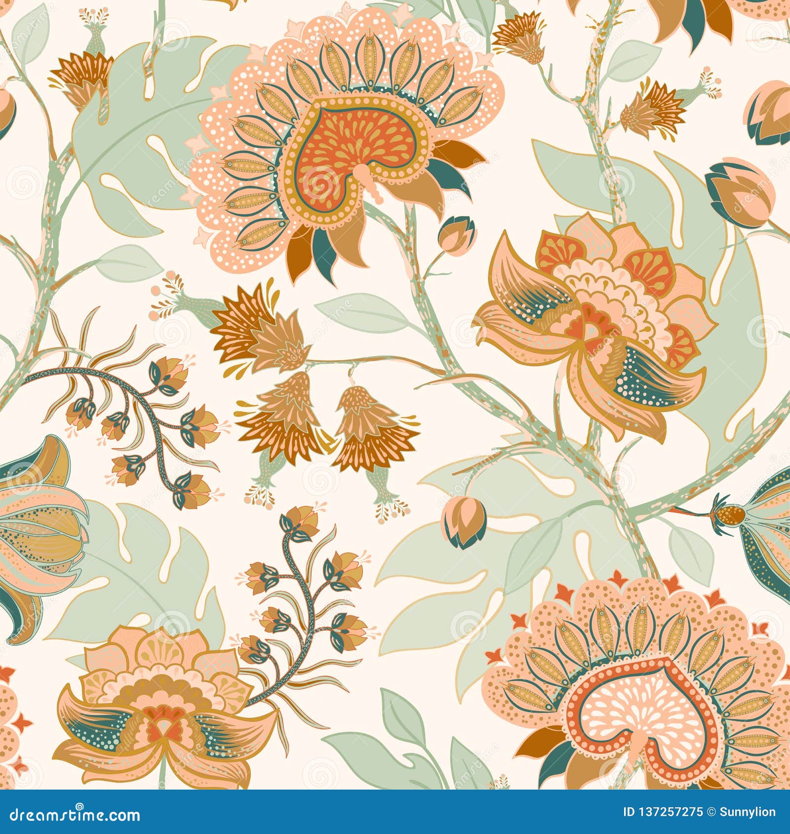 Colorful Paisley Pattern For Textile, Cover, Wrapping