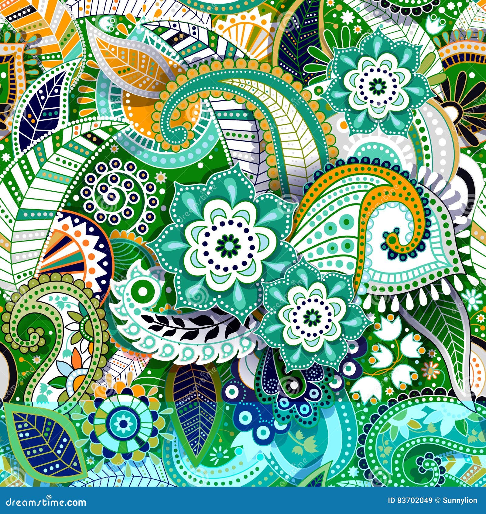 colorful paisley seamless pattern. original decorative backdrop
