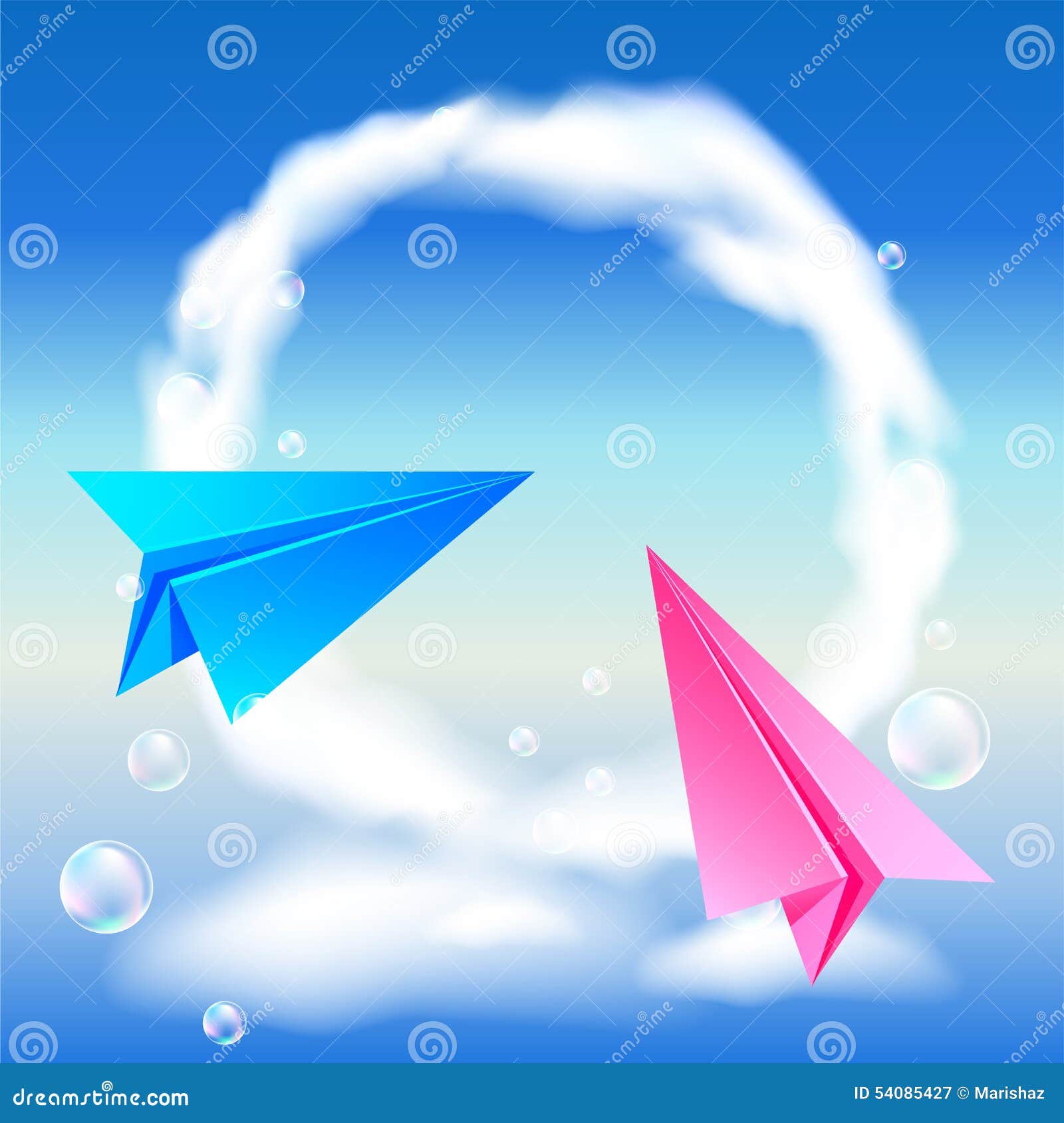 Colorful paper airplanes stock vector. Illustration of aviation 54085427