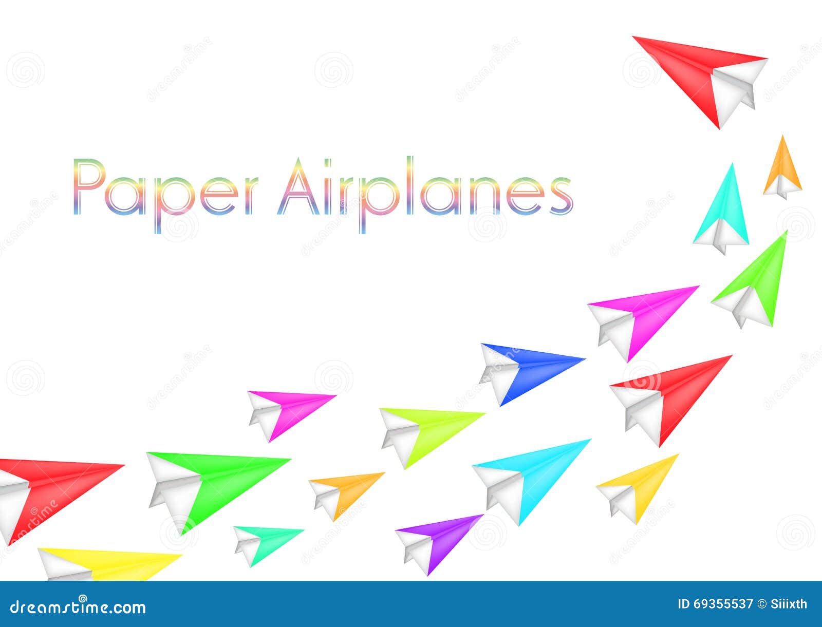 Colorful Paper airplanes stock vector. Illustration of growth 69355537