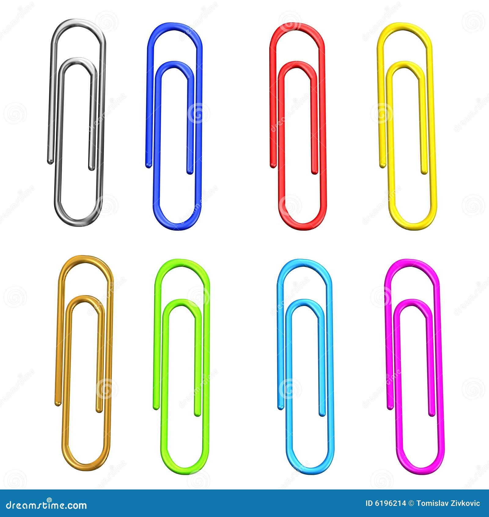 Colorful paper clips stock illustration. Illustration of business - 6196214