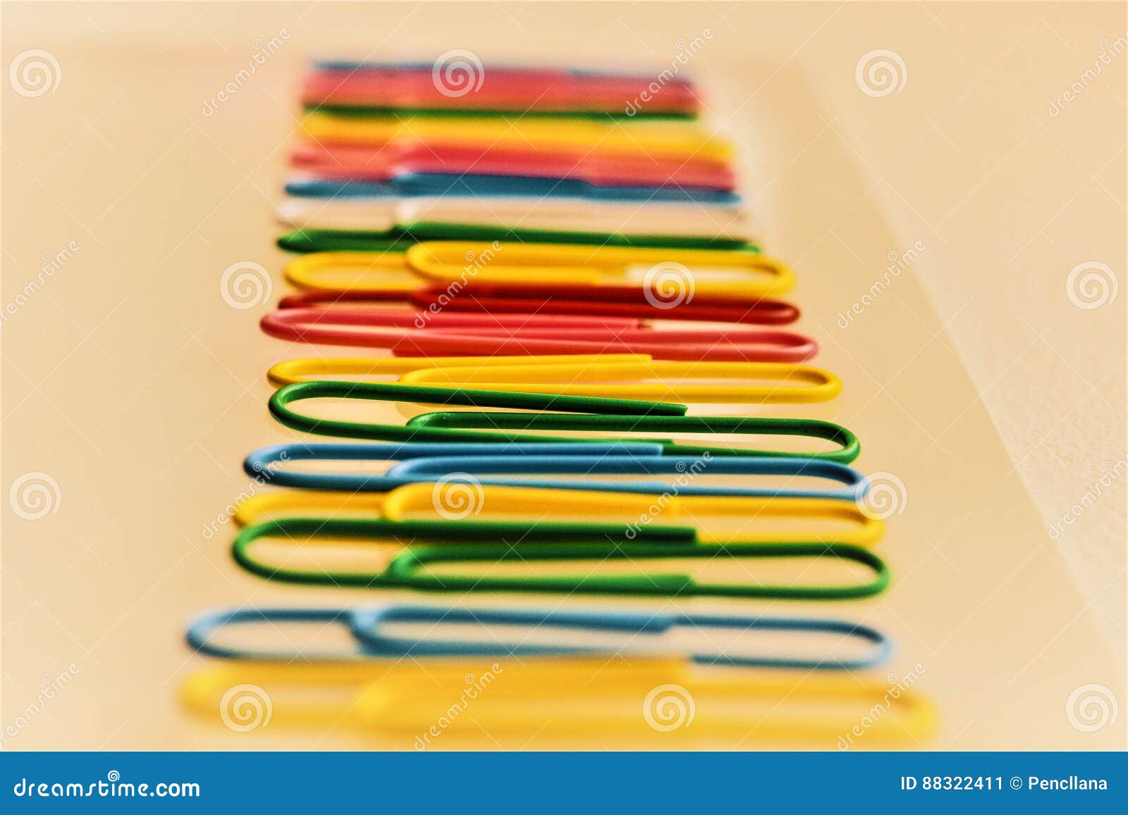 Colorful paper clips stock image. Image of white, attach 88322411