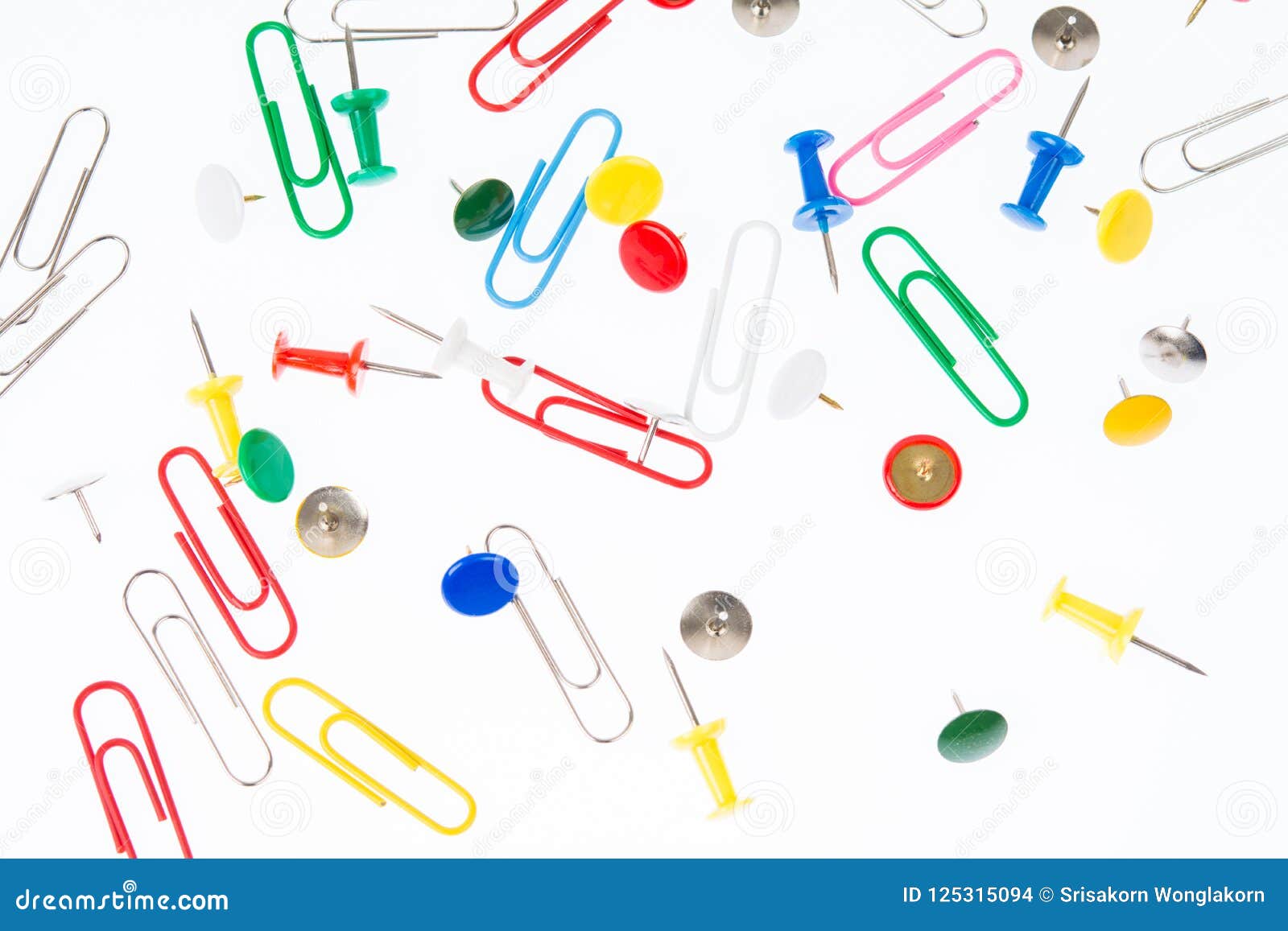 Colorful Paper Clips and Pins Stock Photo Image of keeper, post