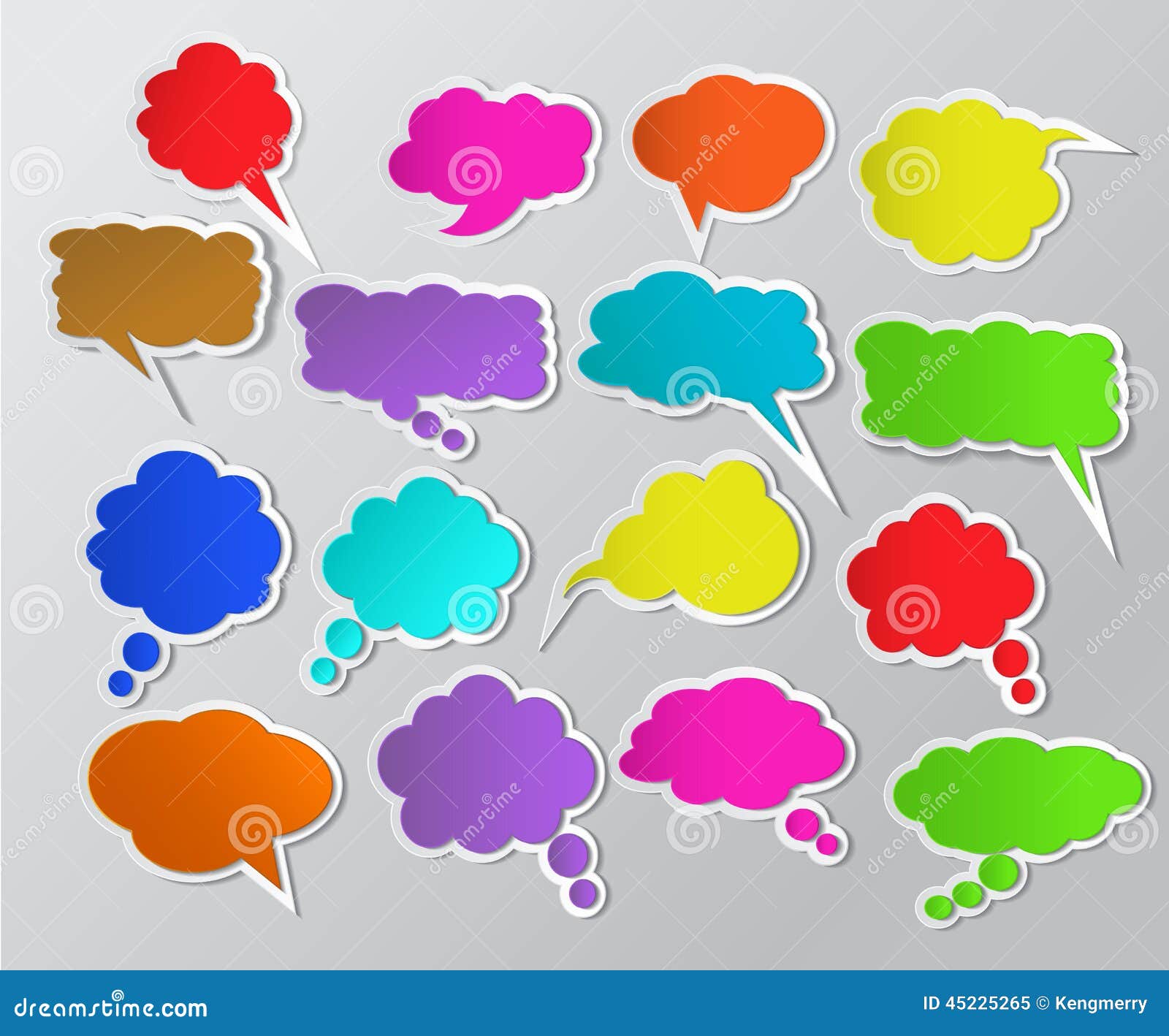 Colorful Paper Speech Bubbles Stock Vector Illustration of element