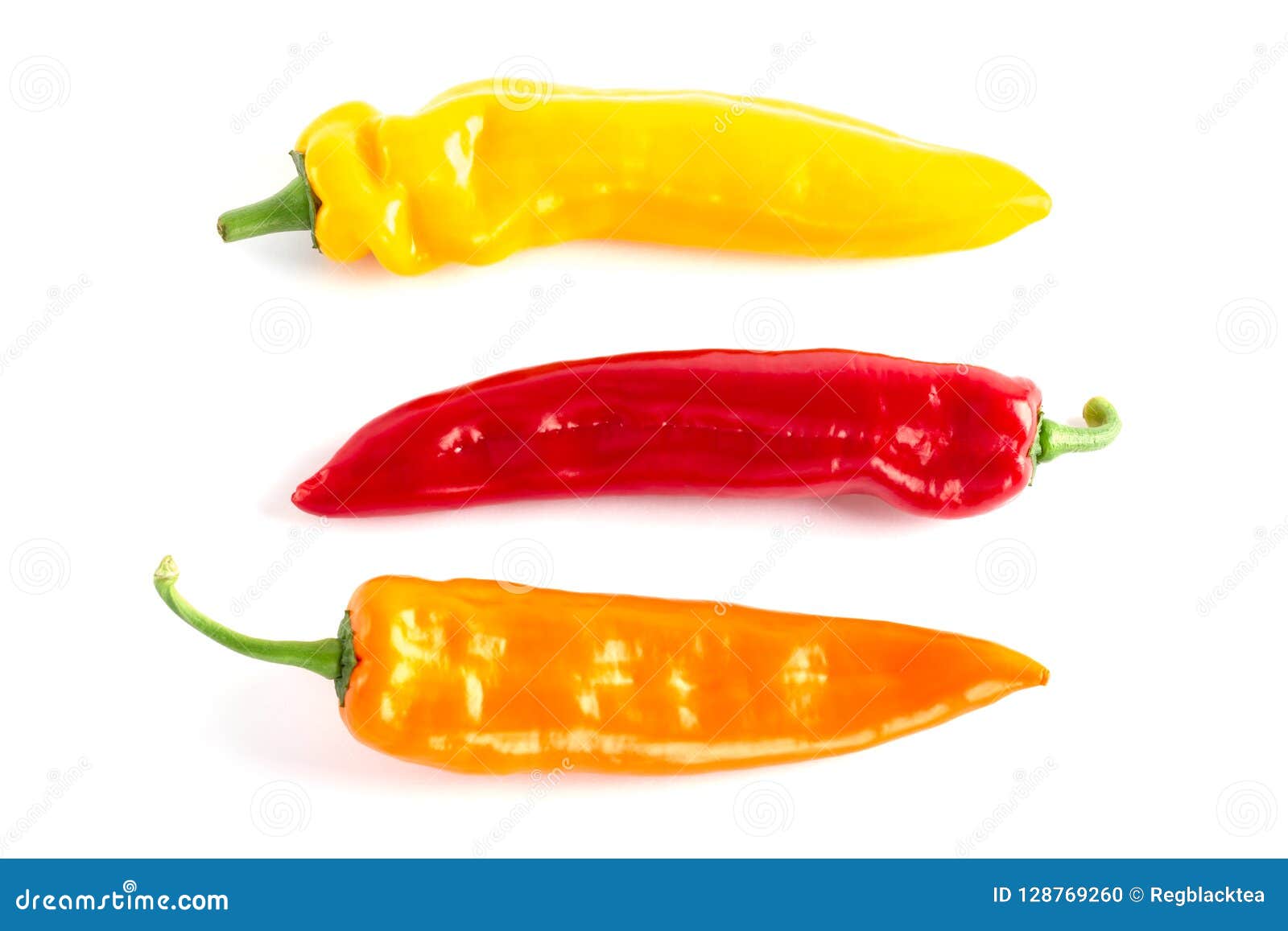 Colorful Paprikas on the White Background Isolated. Stock Photo Image