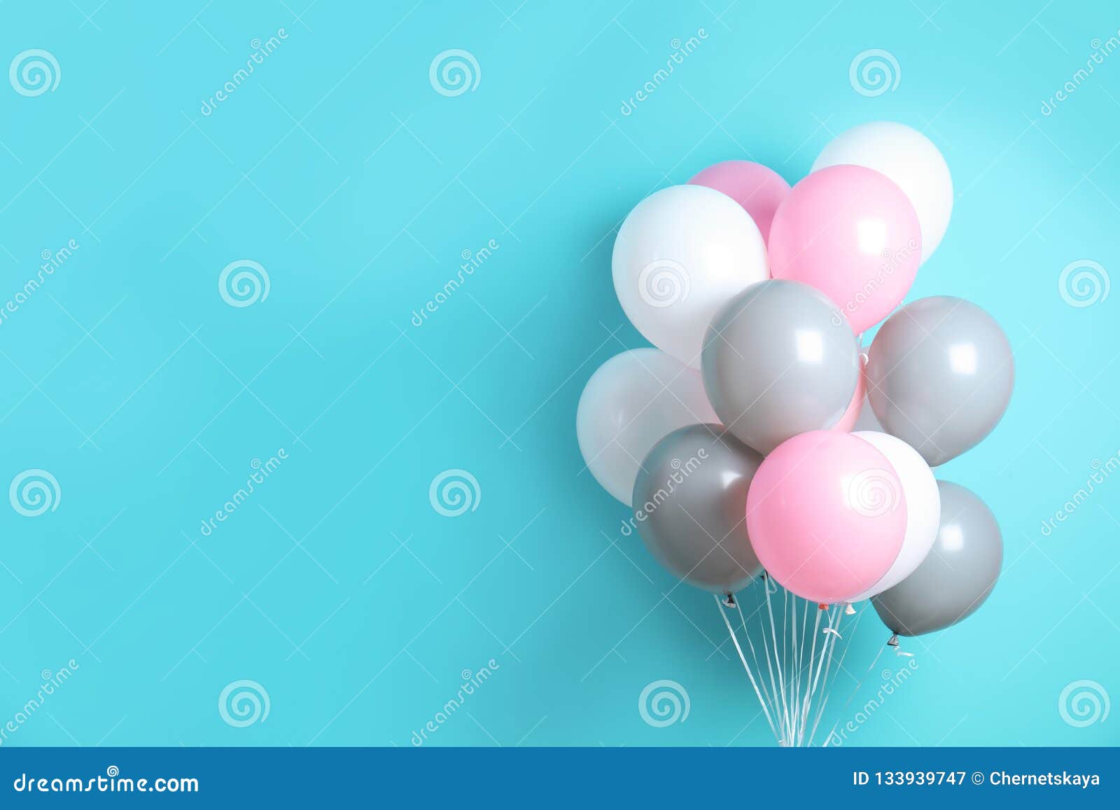 Colorful Party Balloons on Blue Background Stock Image Image of bunch