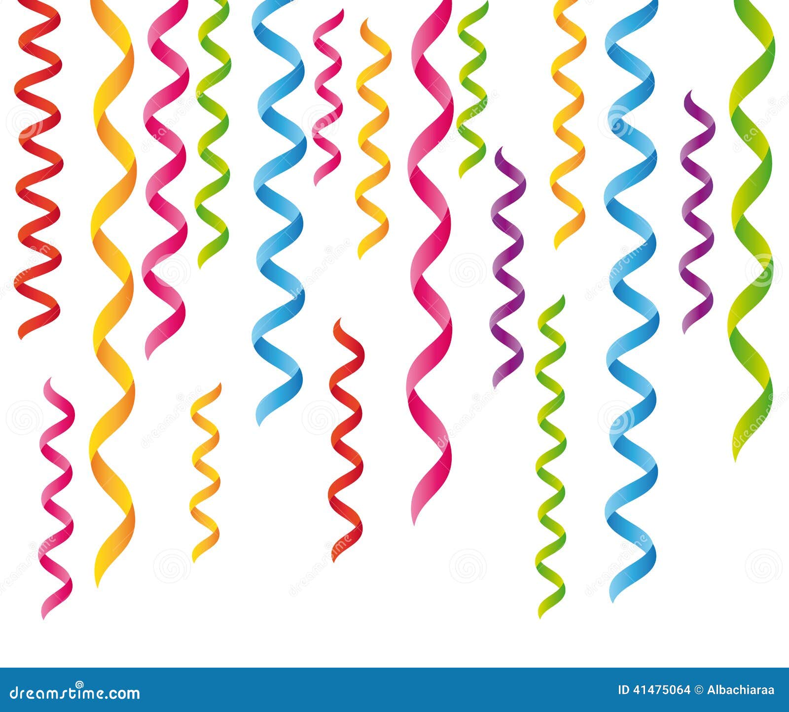 Colorful Party Streamers Background. Celebration. Stock Vector