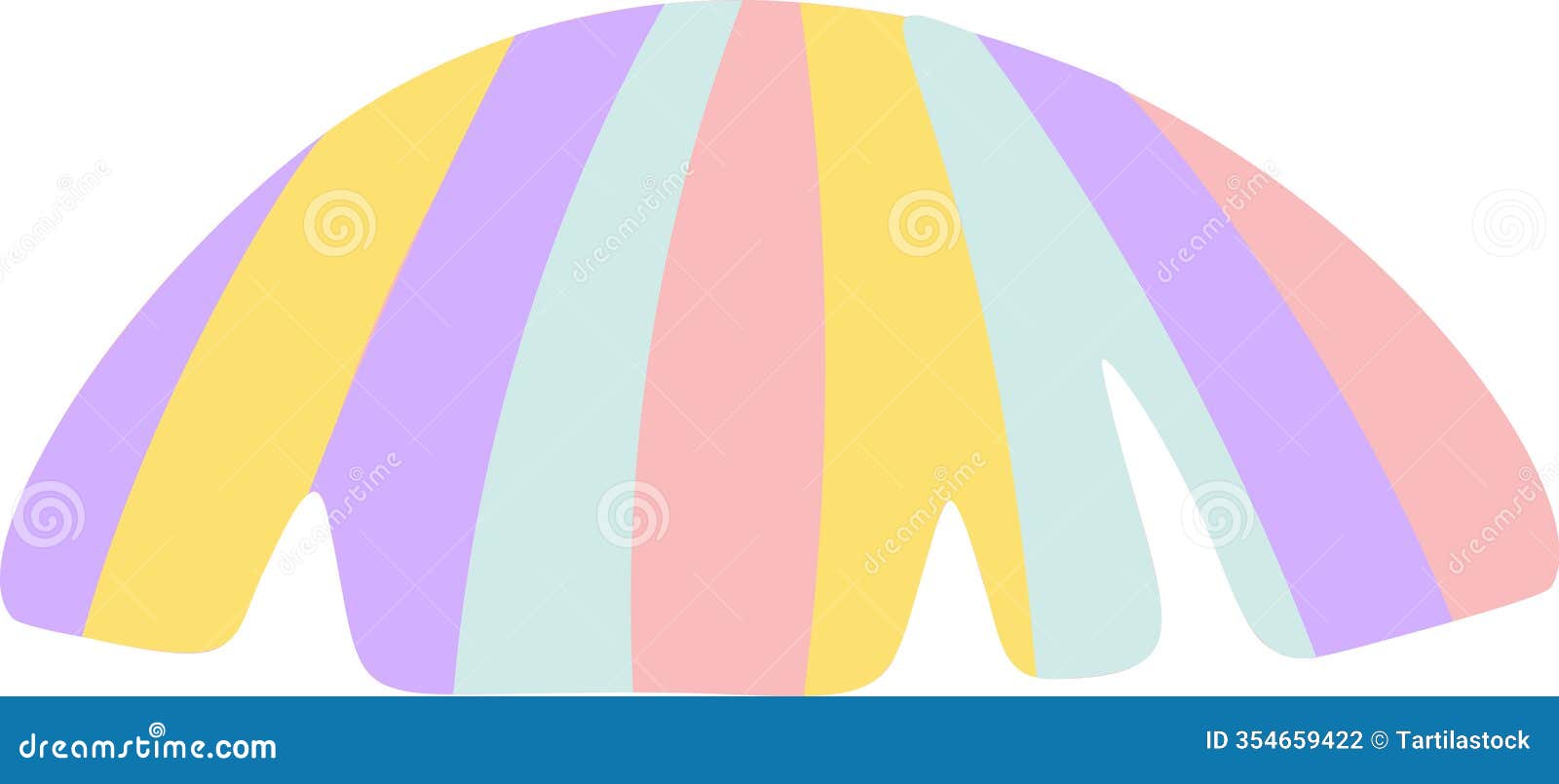 colorful pastel rainbow stripes forming a whimsical and abstract scallop shell , infusing playful charm into
