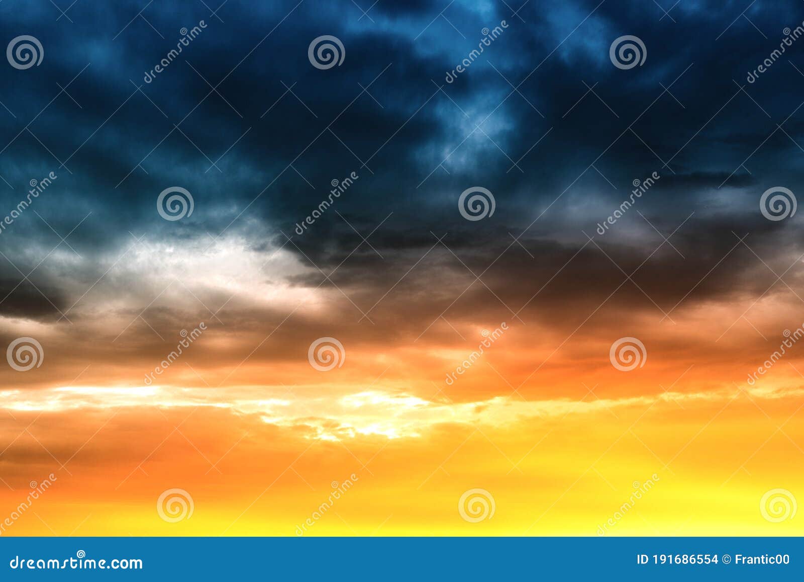 Peaceful Sunset With Red Tinted Clouds Sky Background Or Texture Stock