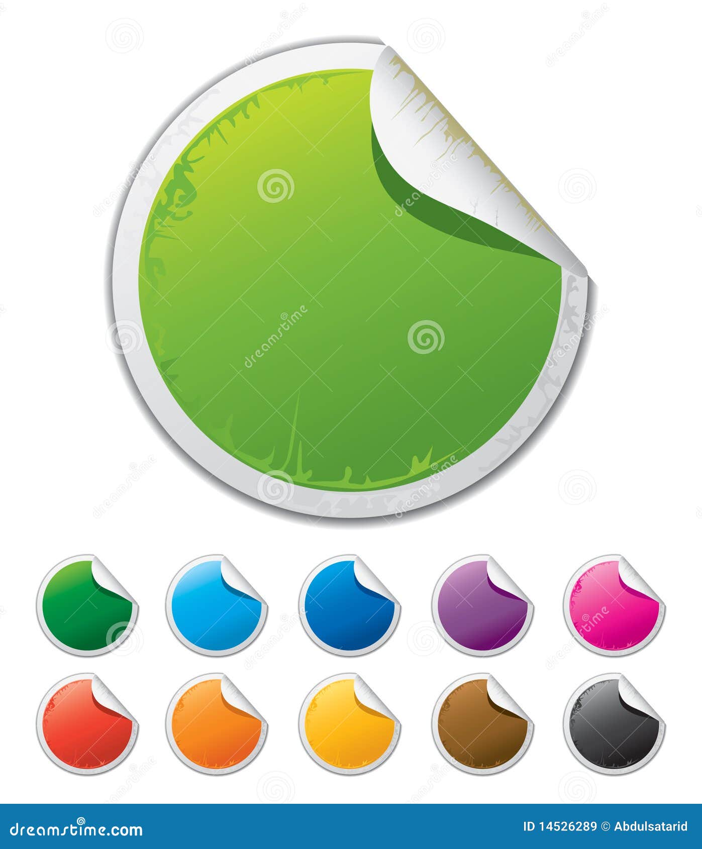 peeled sticker vector circular peeled stock stickers Image of Colorful vector.
