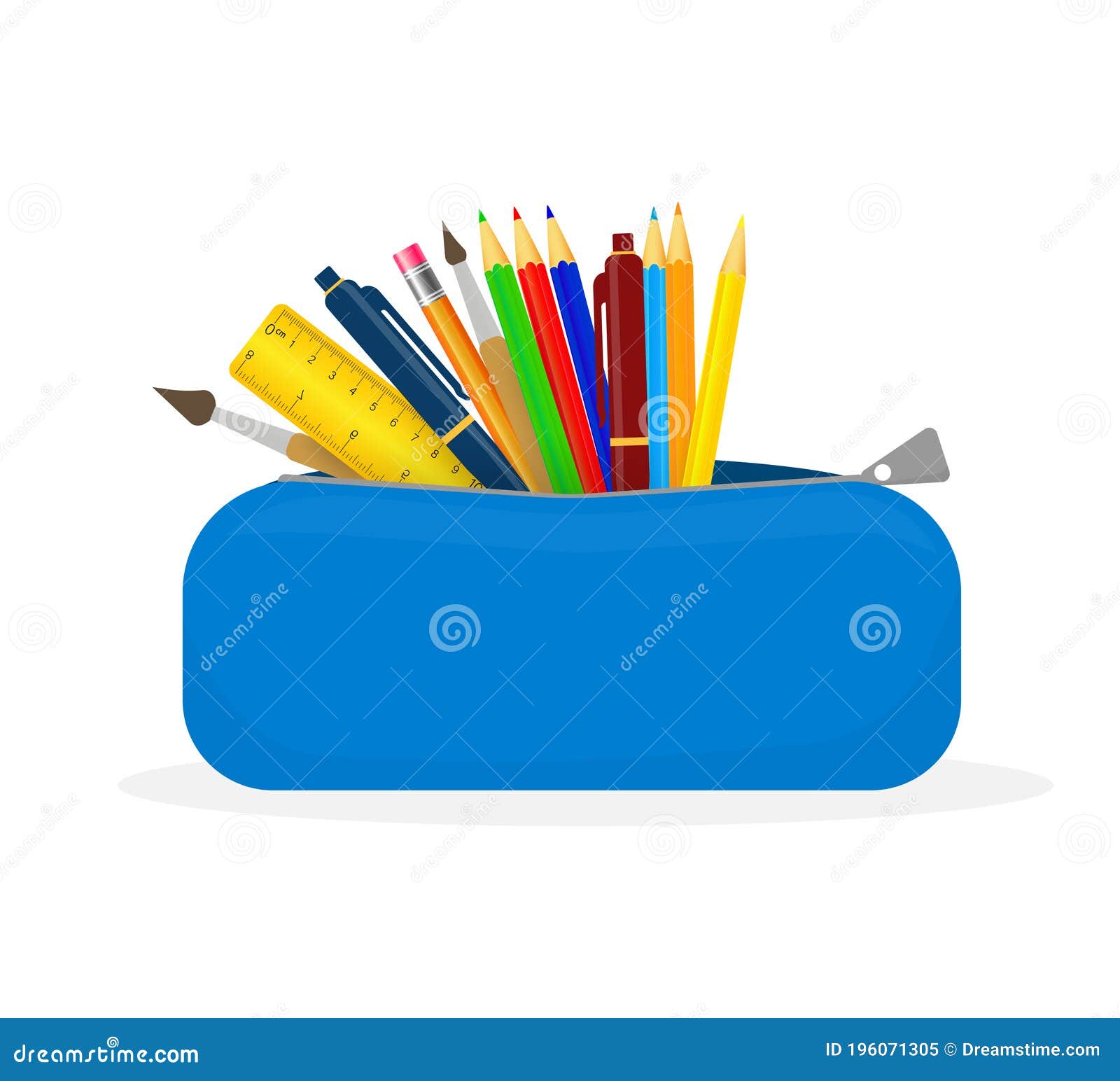 Colorful Pencil Case on White Background. School Supplies Cartoon Illustration. Flat Icon Design Stock Vector - Illustration of hand, icon: 196071305 Colorful Pencil Case on White Background. School Supplies Cartoon Illustration. Flat Icon Design Stock Vector - Illustration of hand, icon: 196071305