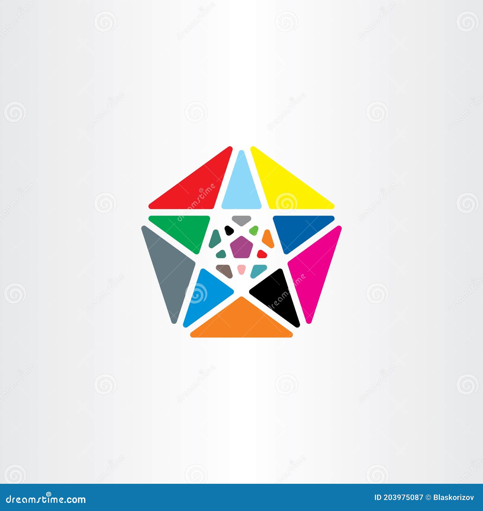 Colorful Set Of Pentagon Shape Objects. Visual Dictionary Cartoon ...