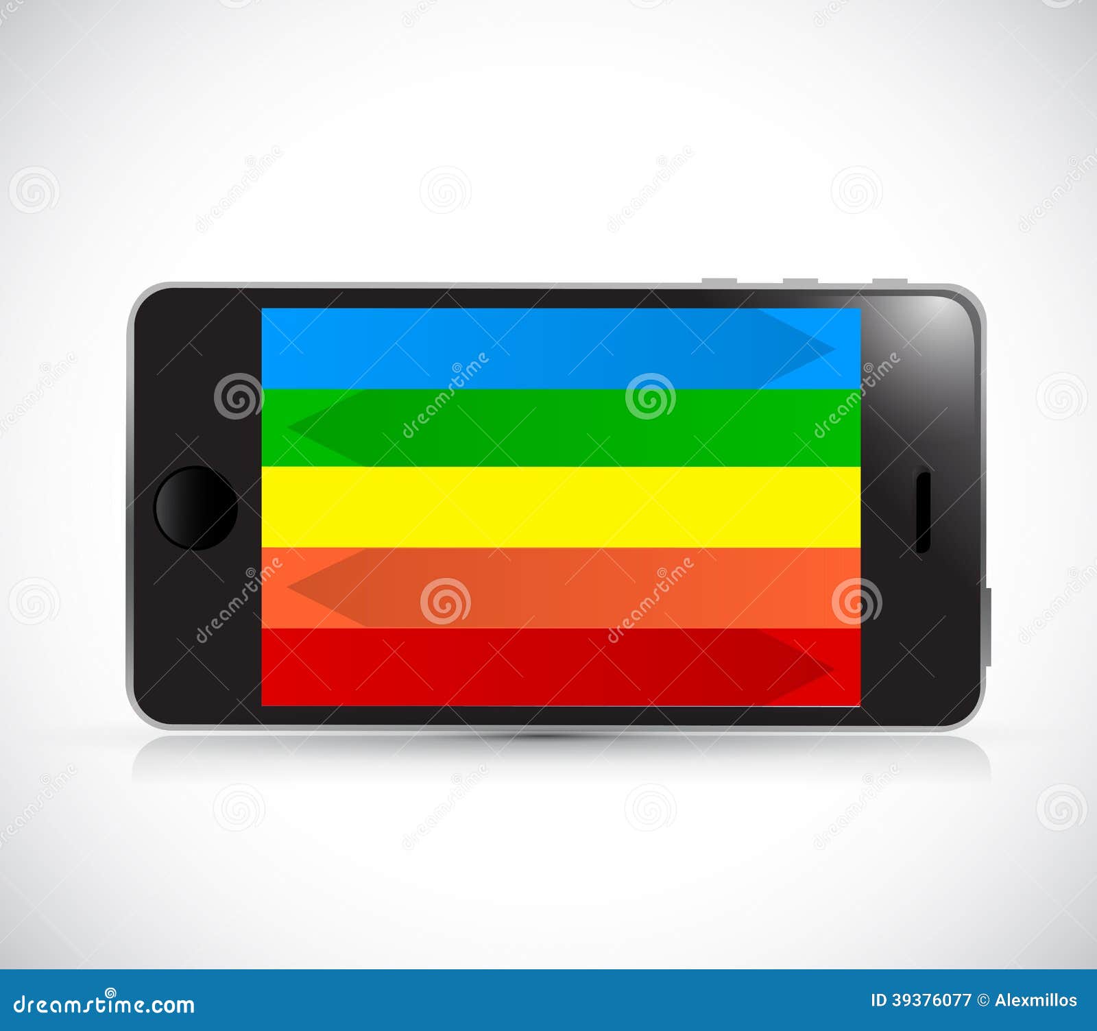 Colorful Phone. Rainbow Screen Stock Illustration Illustration of