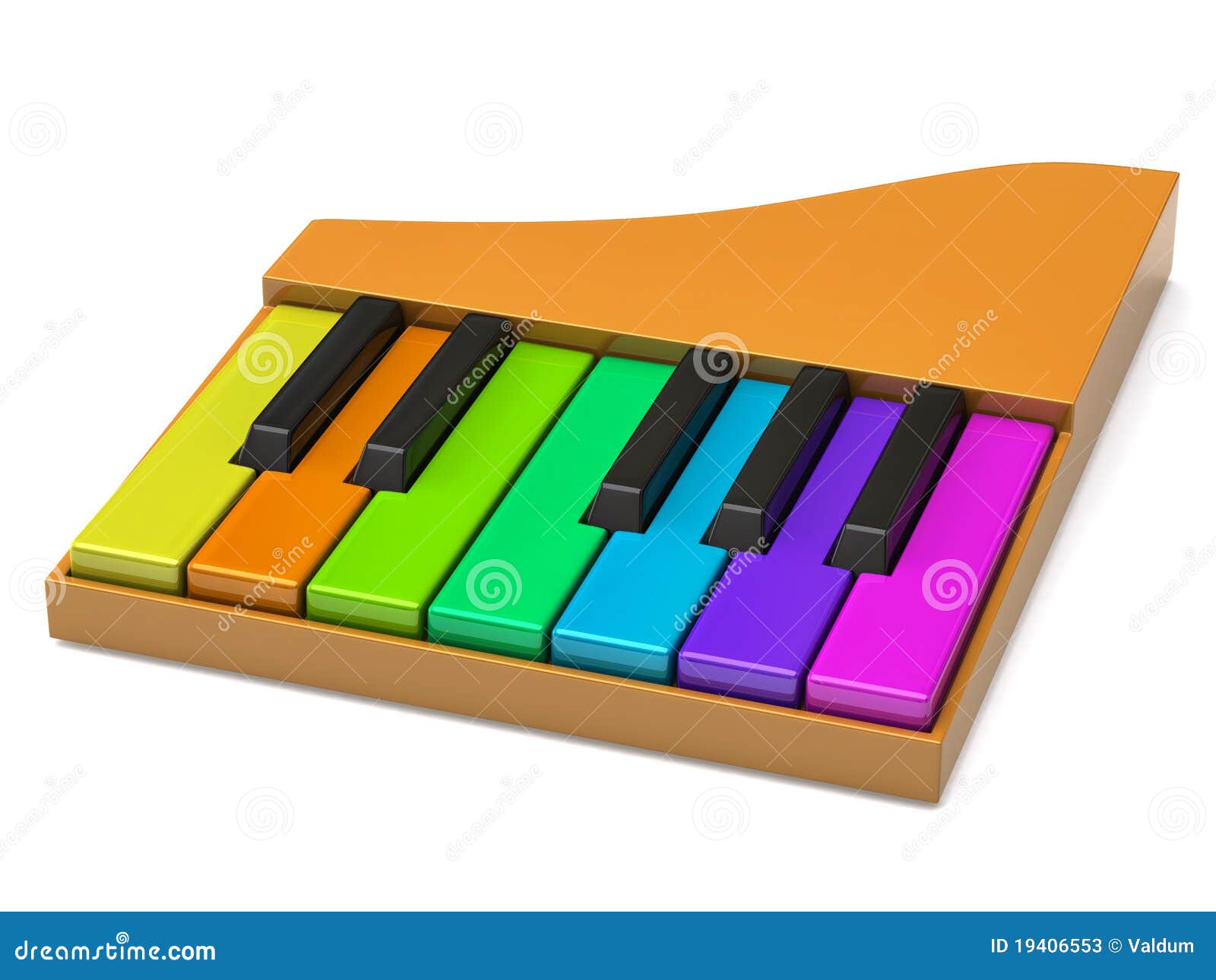 Colorful piano keyboard stock illustration. Illustration of equipment