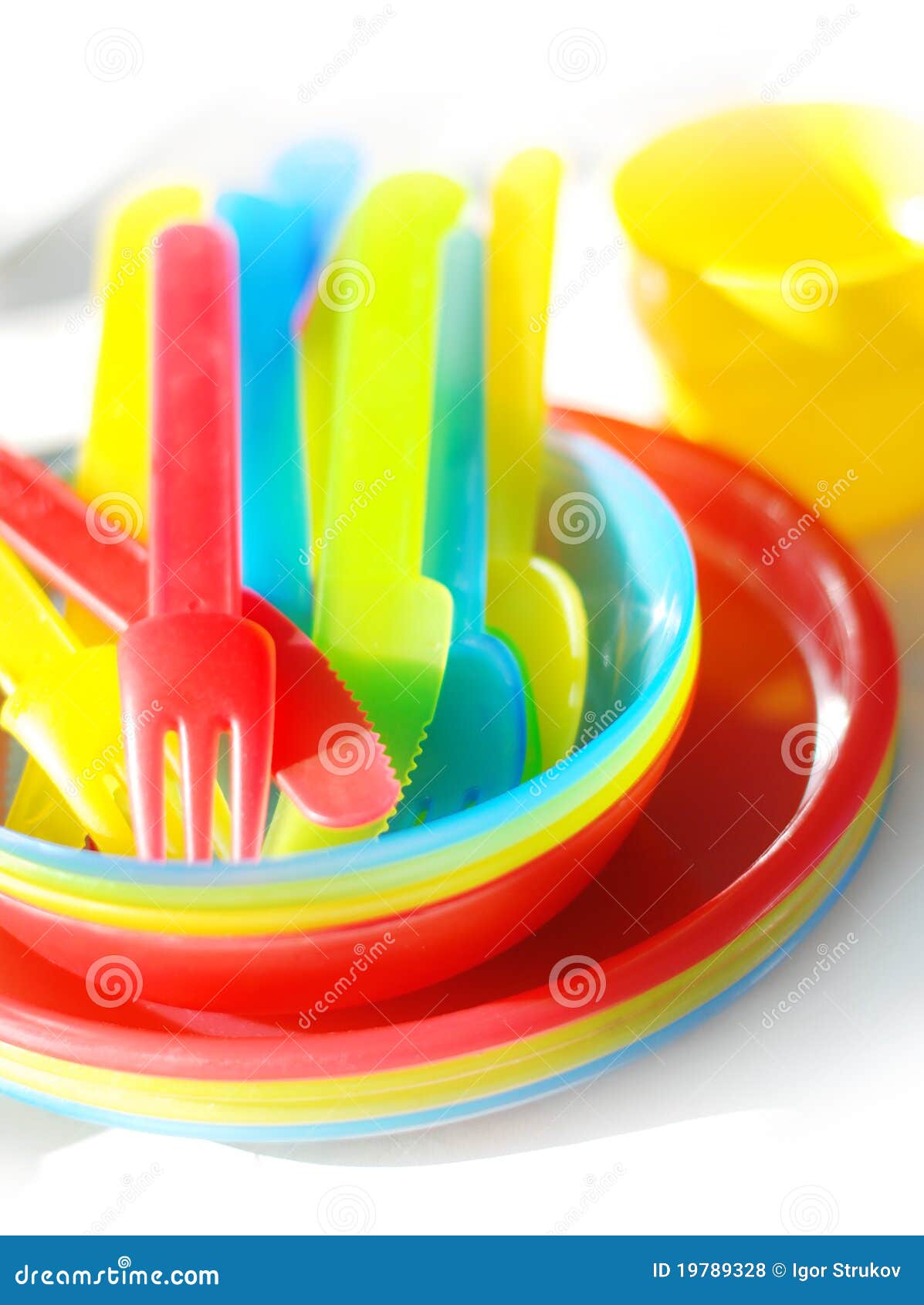 Colorful picnic ware stock photo. Image of leisure, colorful 19789328
