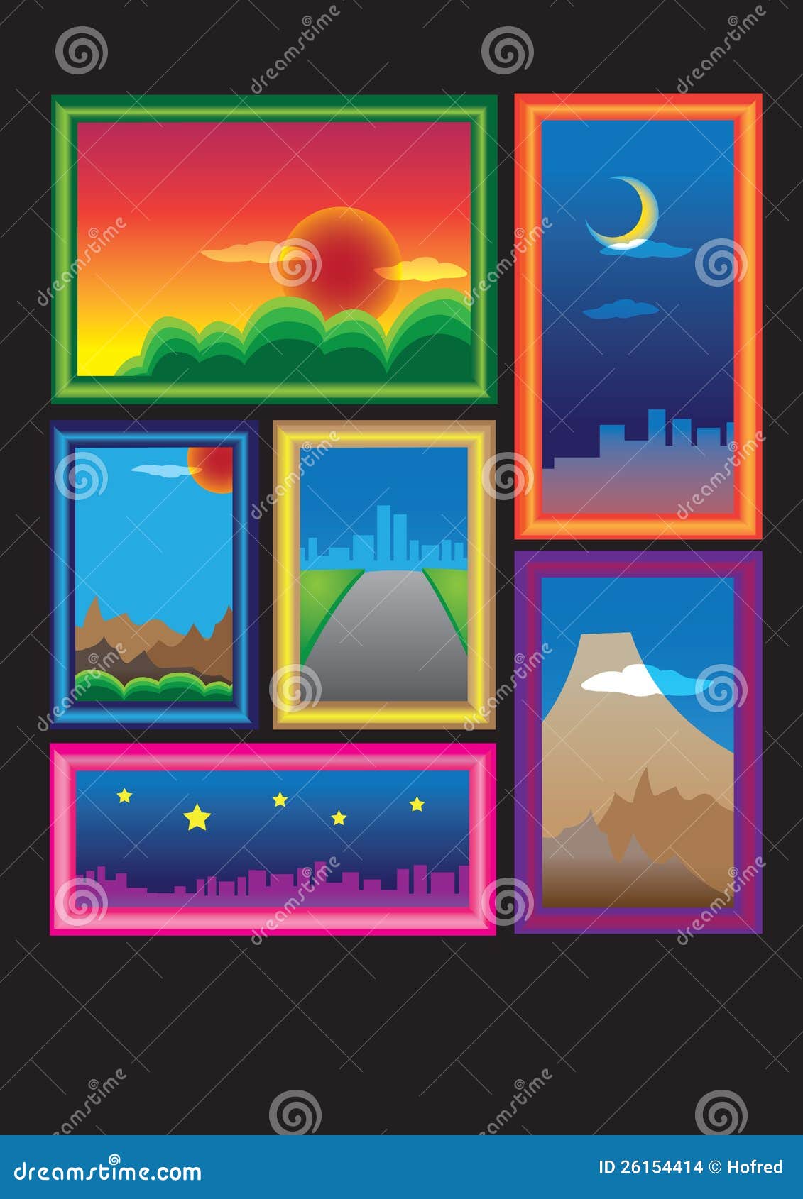 Colorful Picture Frames Seamless Background Vector Illustration