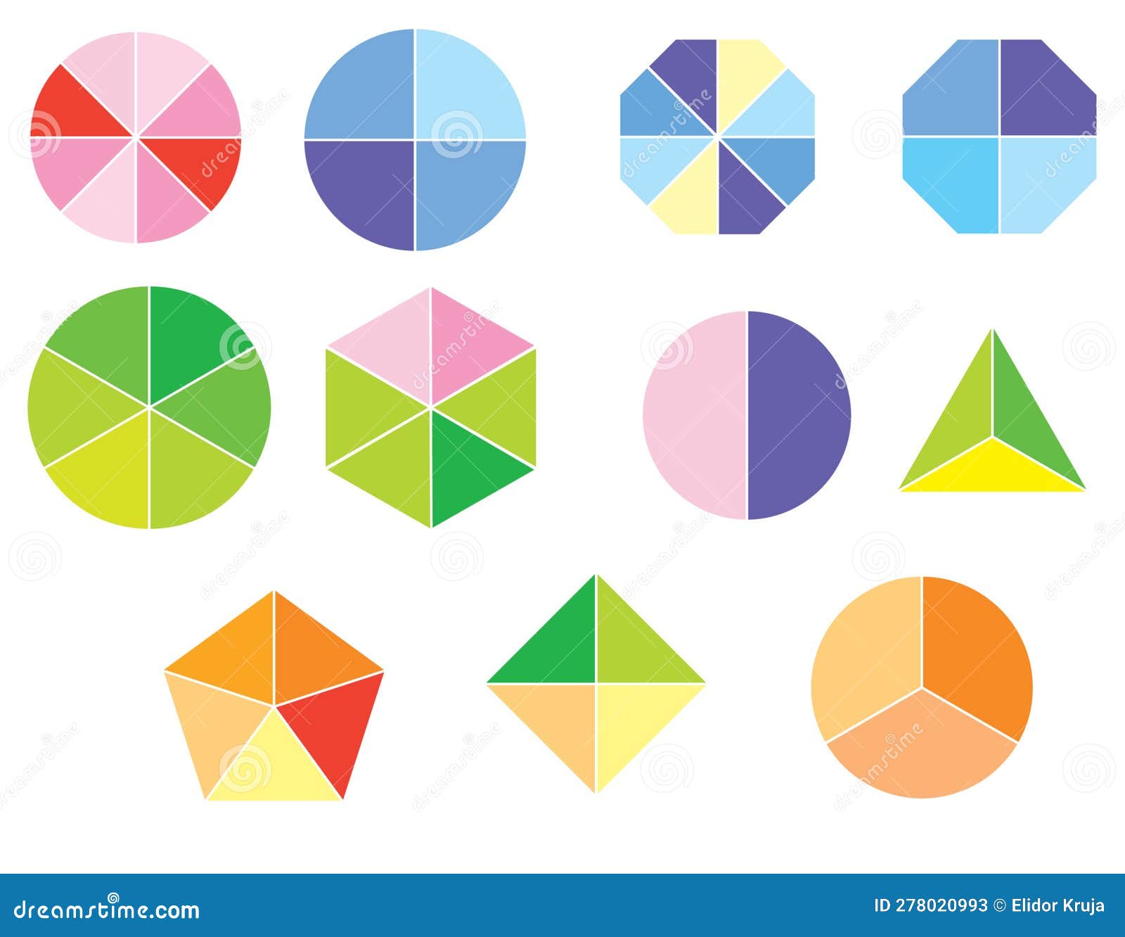 colorful pie chart clipart. simple pie chart diferent formes diagram