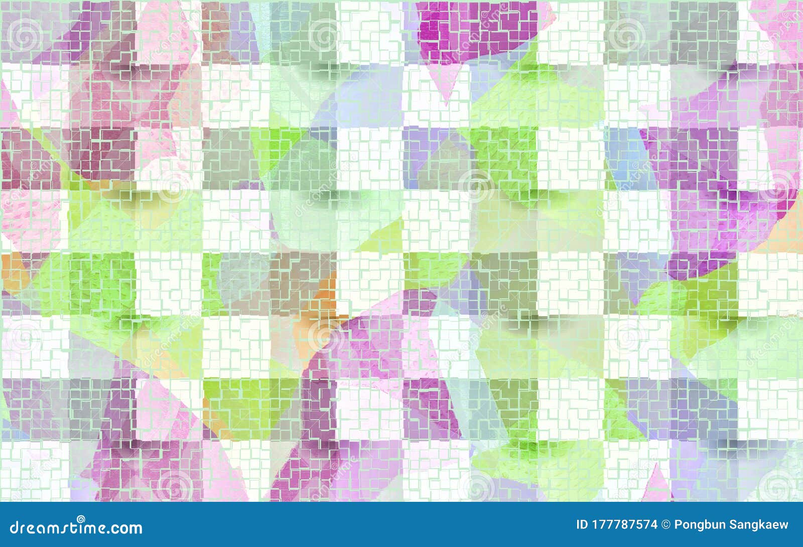 colorful pink,blue,and green mosaic tile