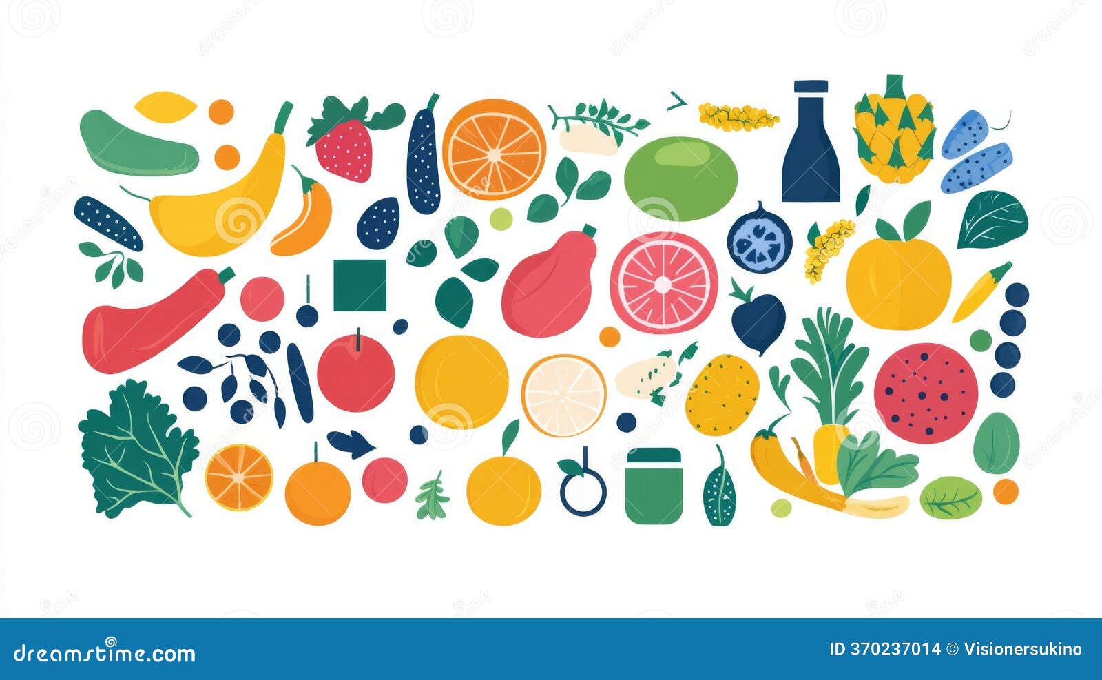 Colorful Pixel Art Fruit And Vegetable Illustration Stock Photo ...