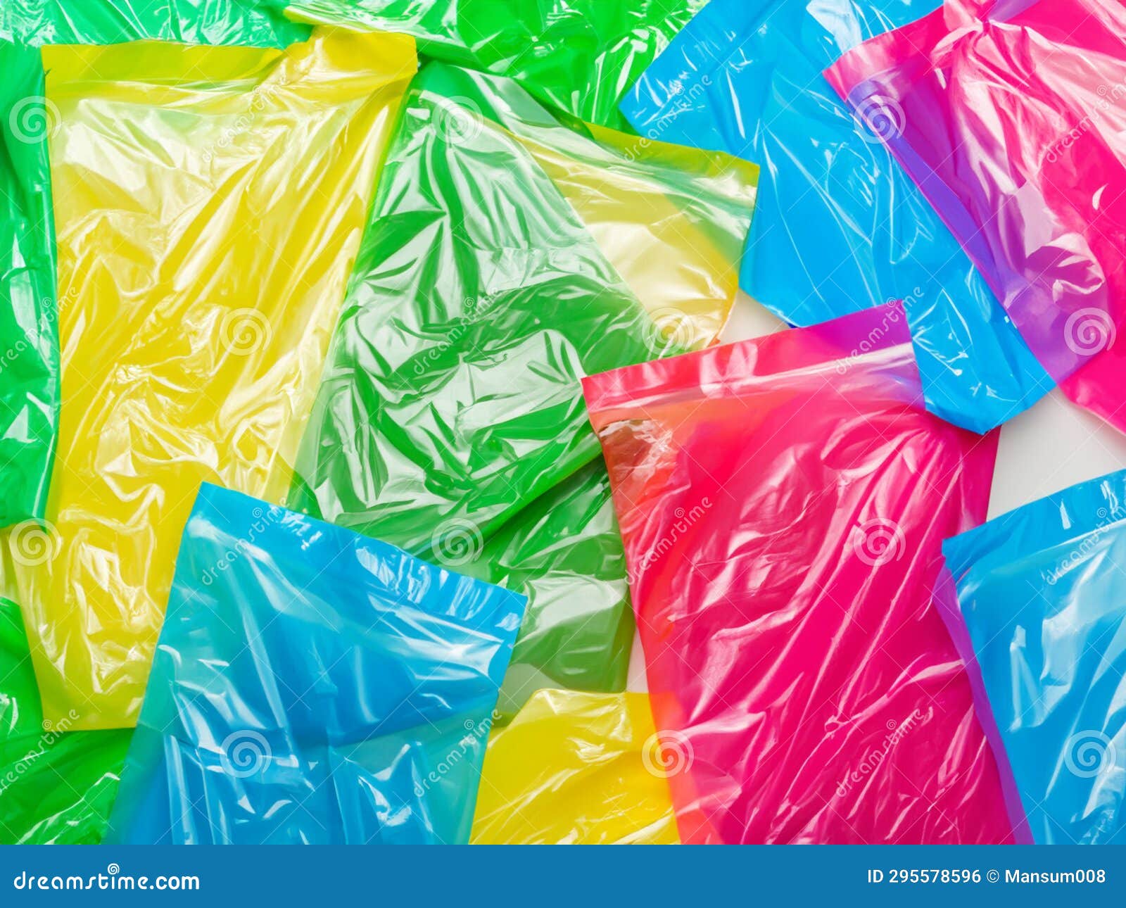 Colorful Plastic Bags on White Background Stock Photo Image of concept, environmental 295578596