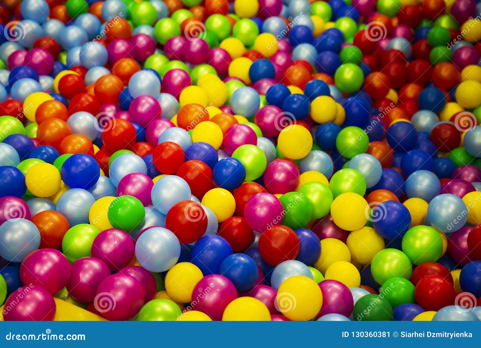 Colorful Plastic Balls on Children`s Playground. Stock Image Image of