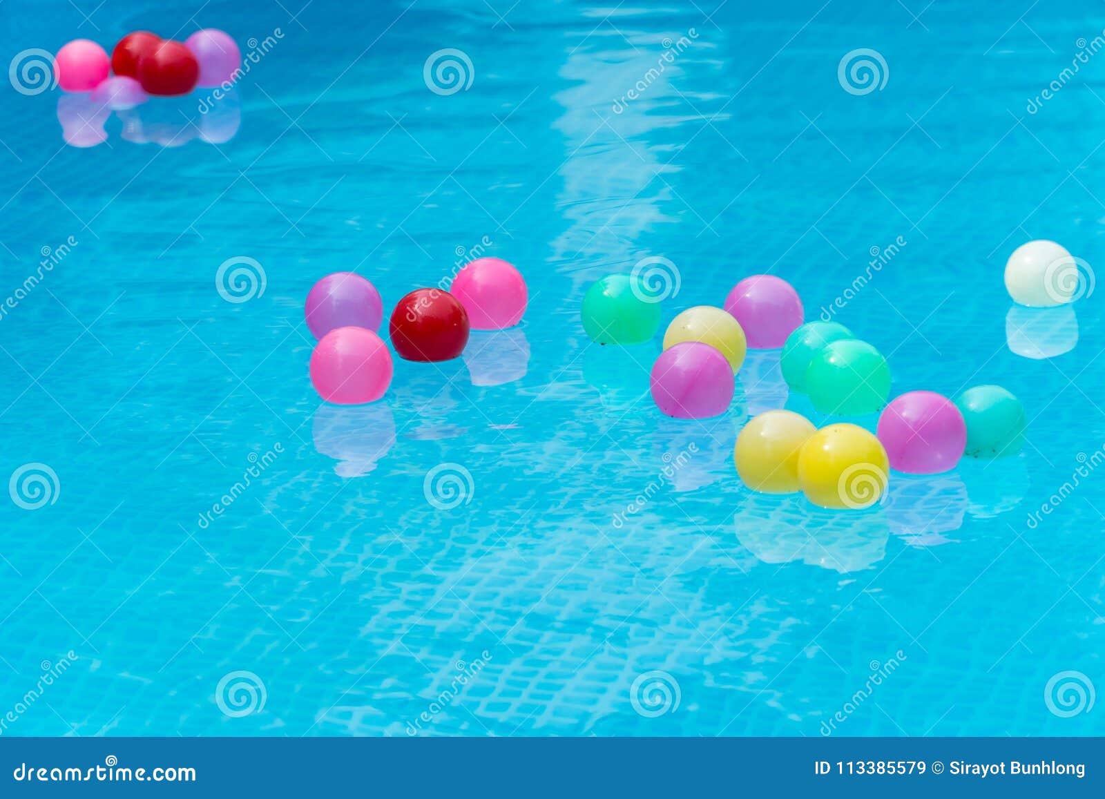 Colorful Plastic Balls in Swimming Pool. Stock Image Image of play