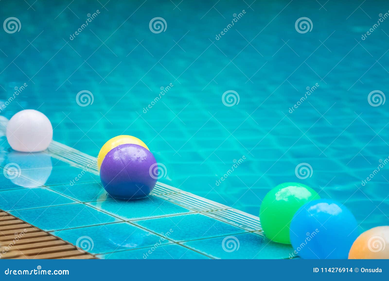 Plastic balls in pool stock photo. Image of vacation 114276914