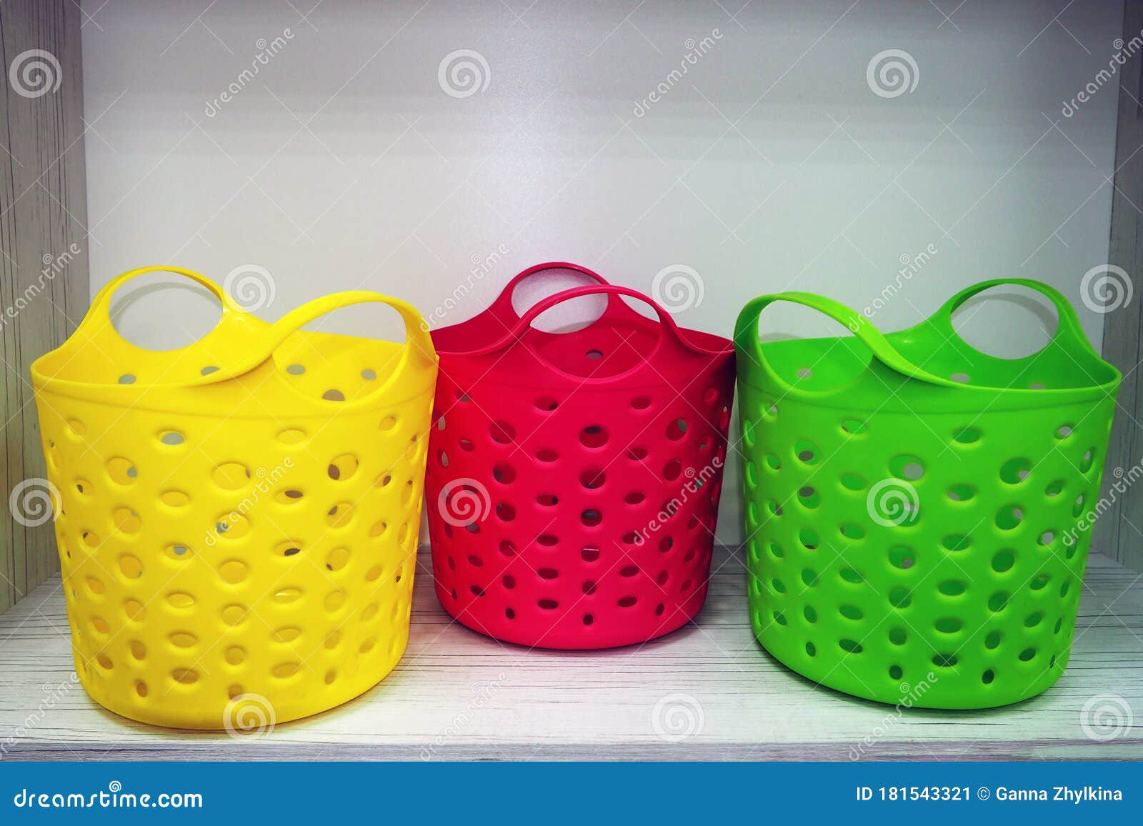 Colorful plastic basket stock image. Image of carrier 181543321