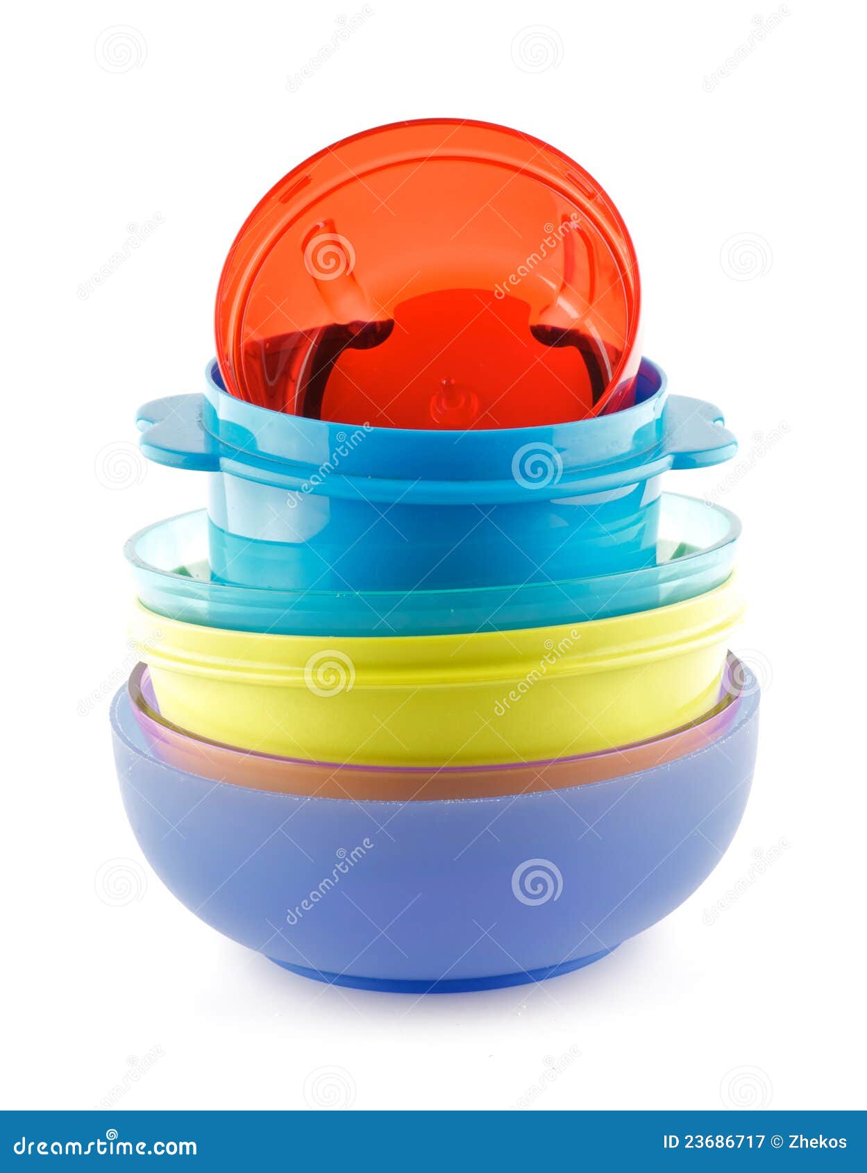 Colorful plastic bowls stock image. Image of vibrant 23686717