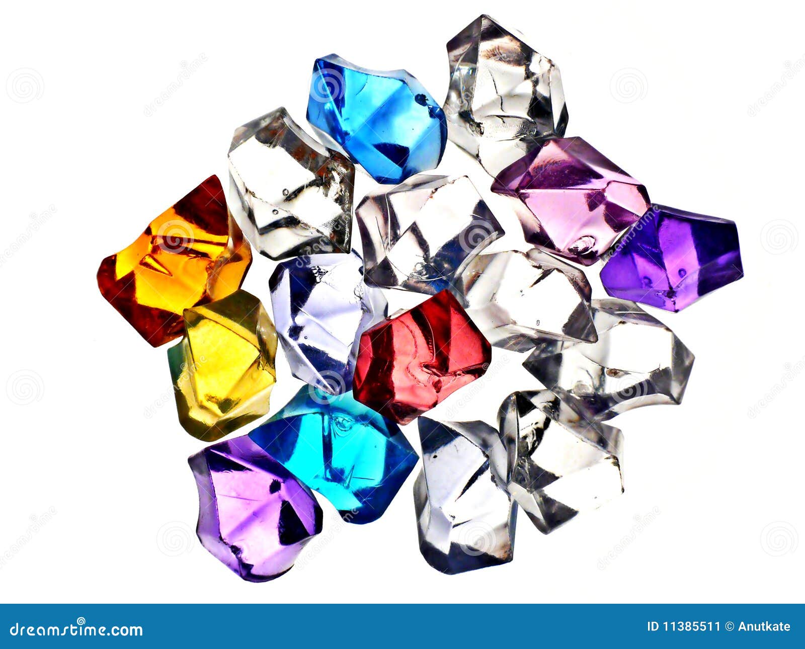 Colorful plastic crystals stock image. Image of artificial 11385511