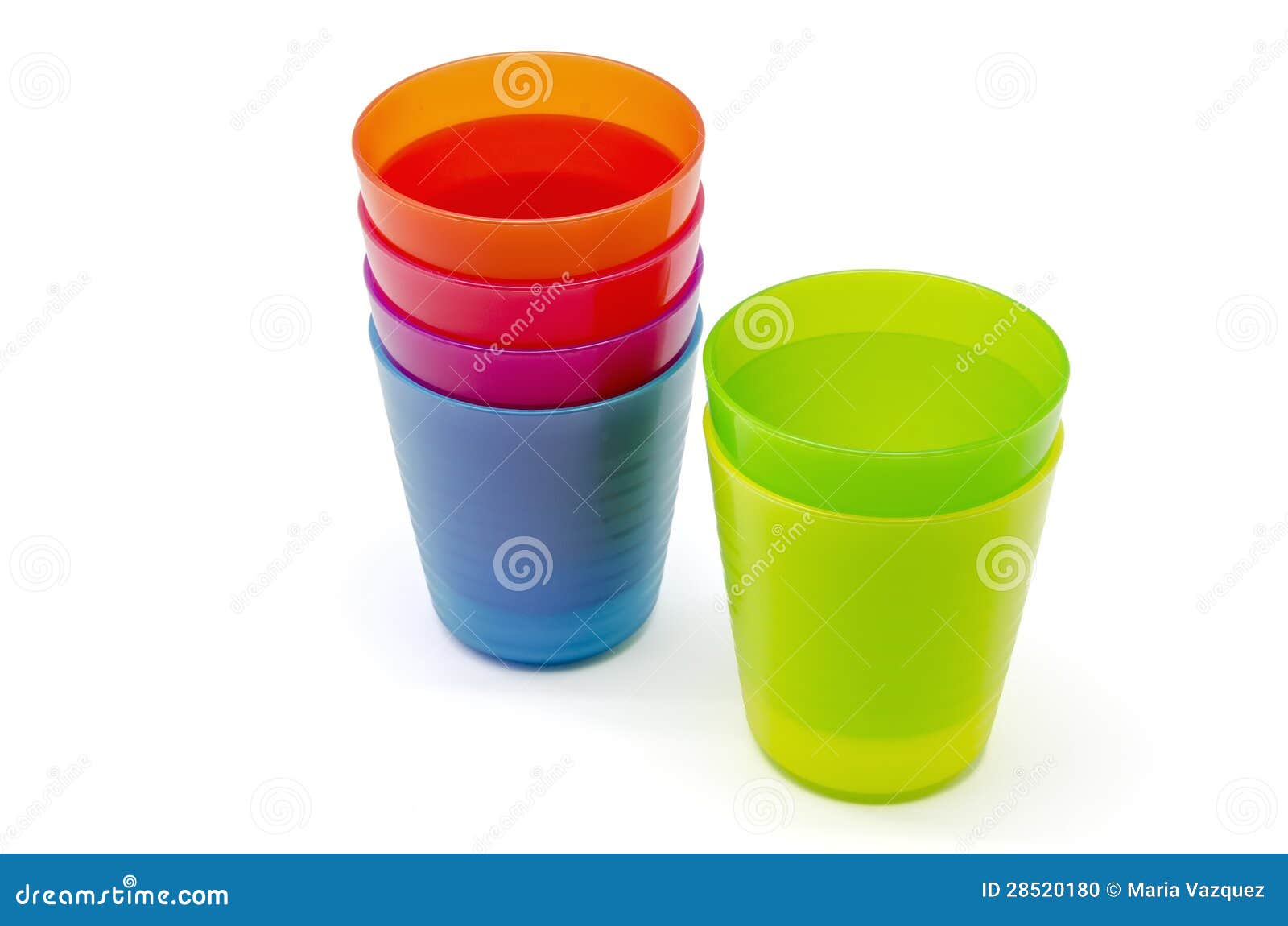 Colorful plastic cups stock photo. Image of dinner, kitchen 28520180