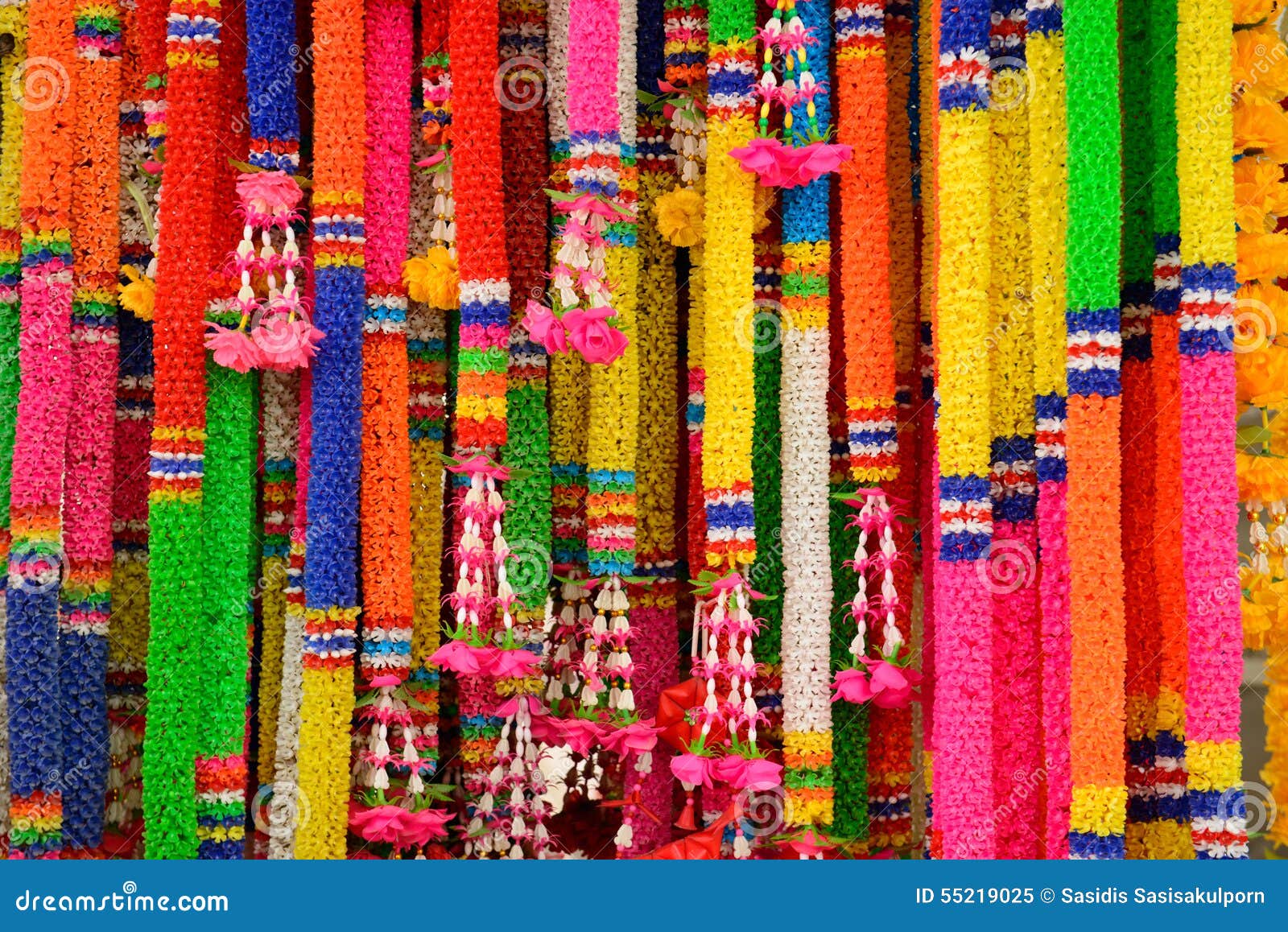 Colorful plastic garlands stock image. Image of garlands 55219025