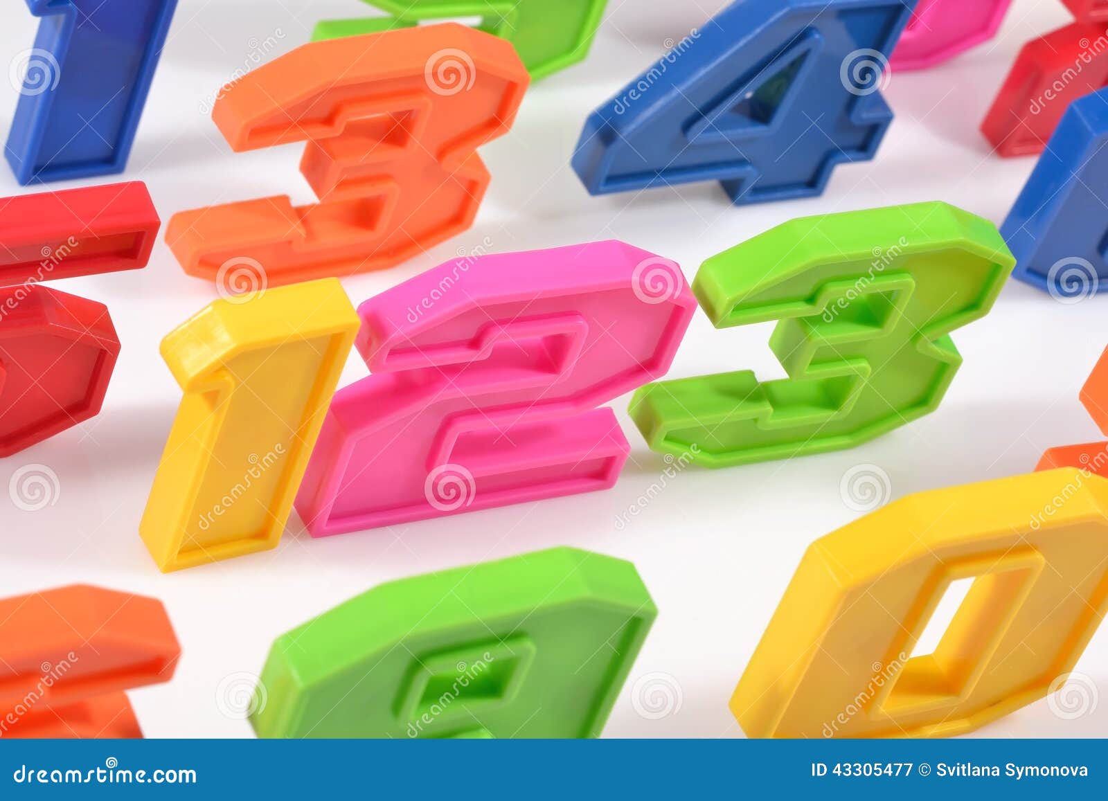 Colorful Plastic Numbers 123 on White Stock Image Image of numeral