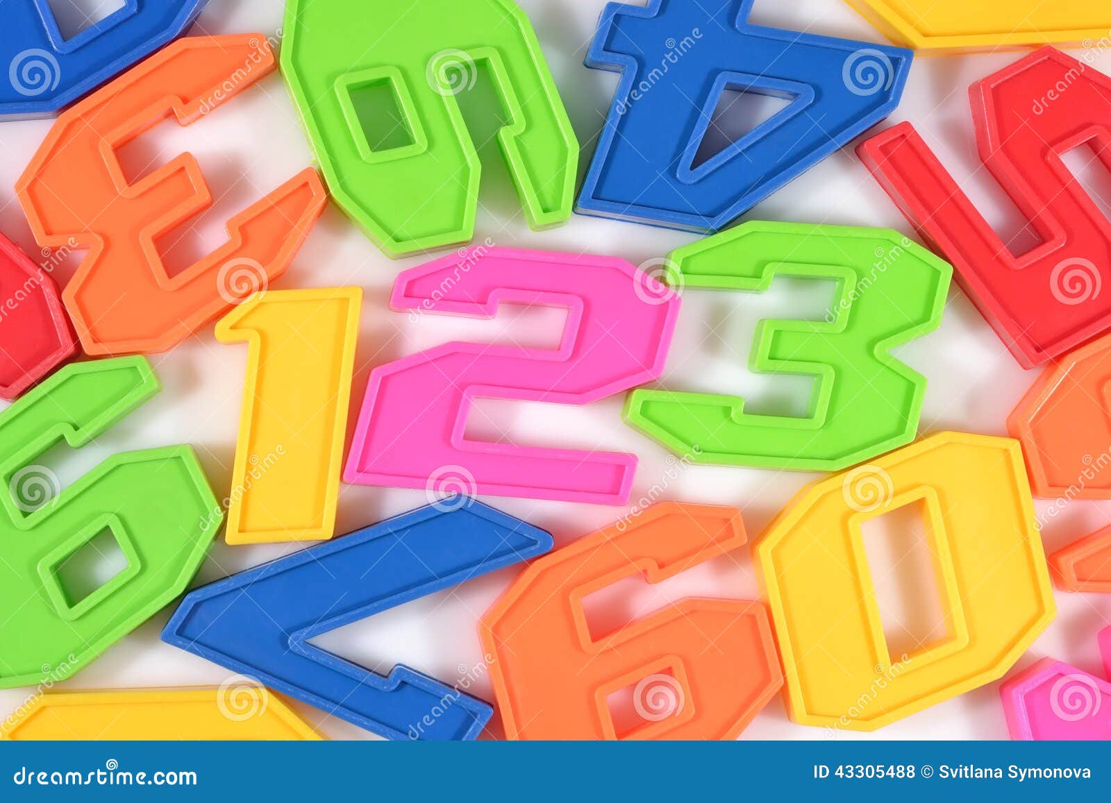 Colorful Plastic Numbers 123 on White Stock Photo Image of arithmetic