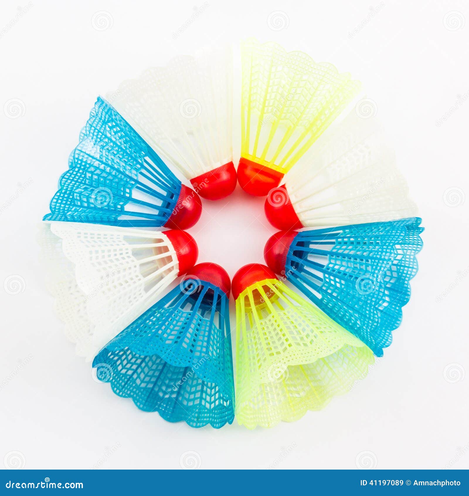 Colorful of Plastic Shuttlecocks Toy. Stock Image Image of match