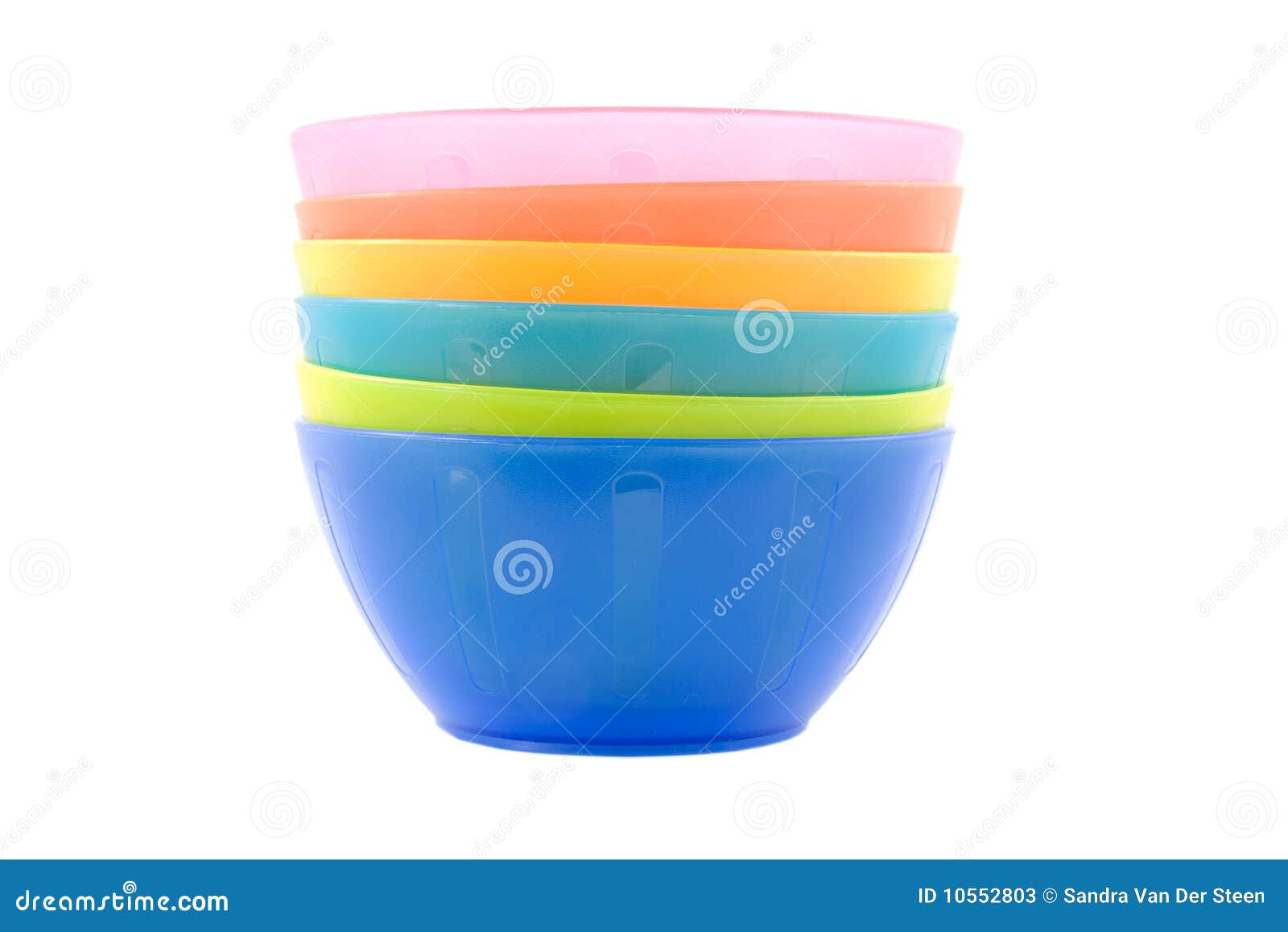 Colorful Plastic Snack Bowls Stock Image Image of yellow, blue 10552803