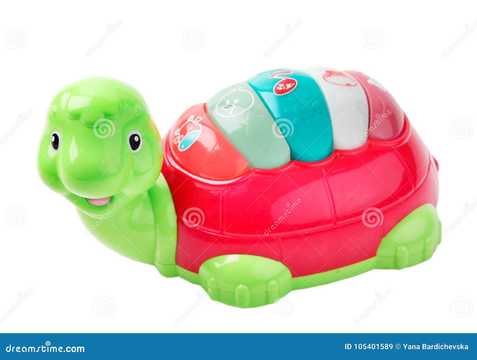 Colorful Plastic Turtle Toy Isolated. Stock Image Image of