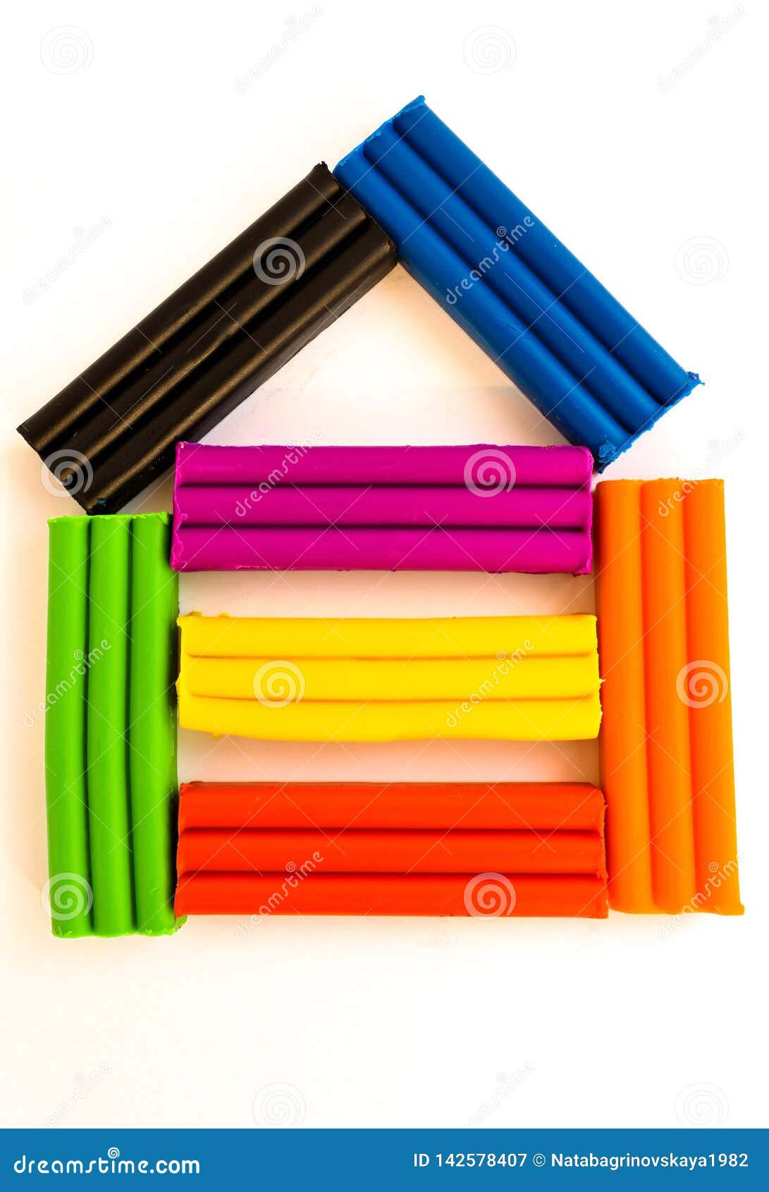 Colorful Plasticine Modeling Clay Sculpt Model House Stock Image - Image of  blackboard, clay: 142578407