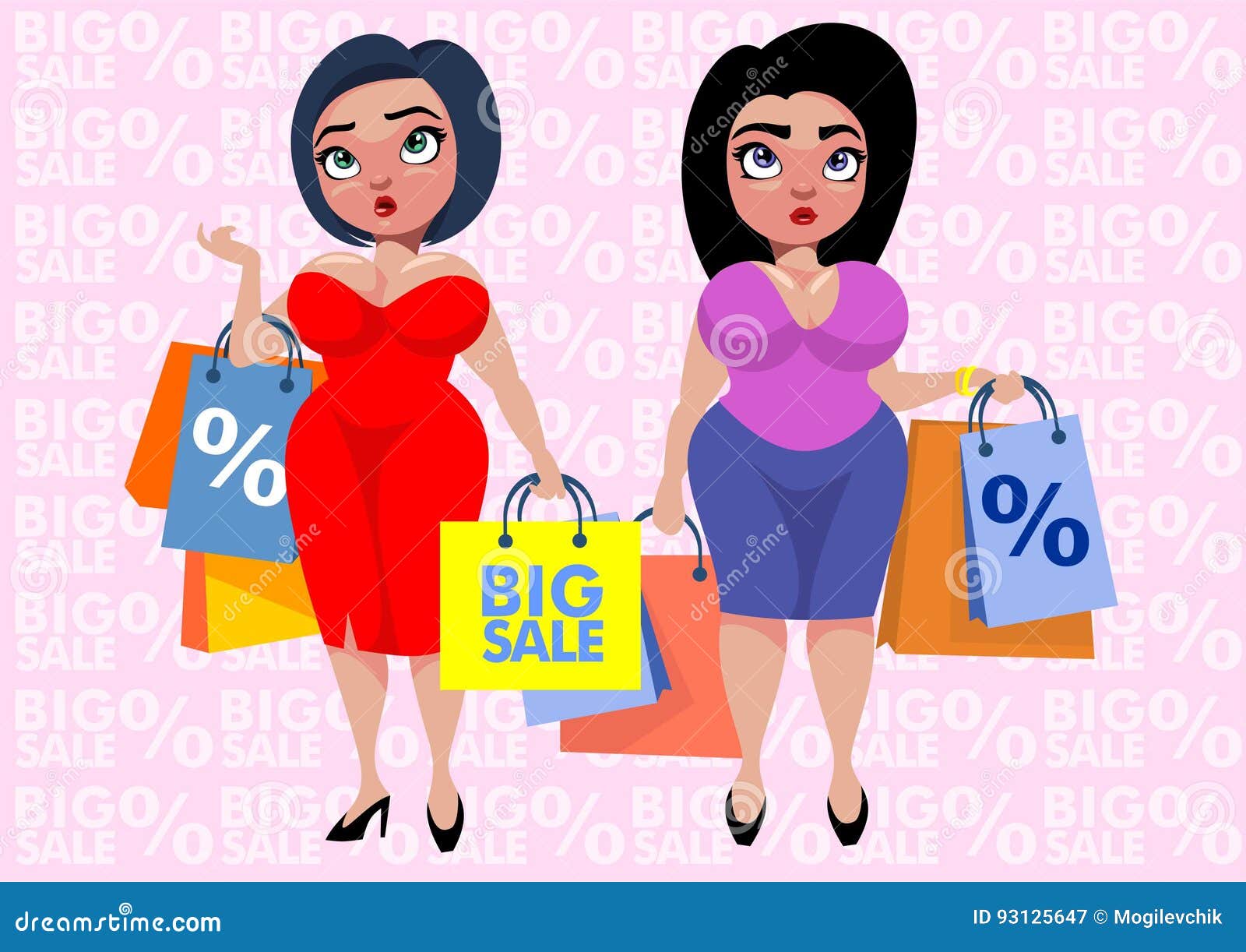Retaliate Give Svarende til Colorful Plus Size Fashion Template Stock Vector - Illustration of  beautiful, character: 93125647