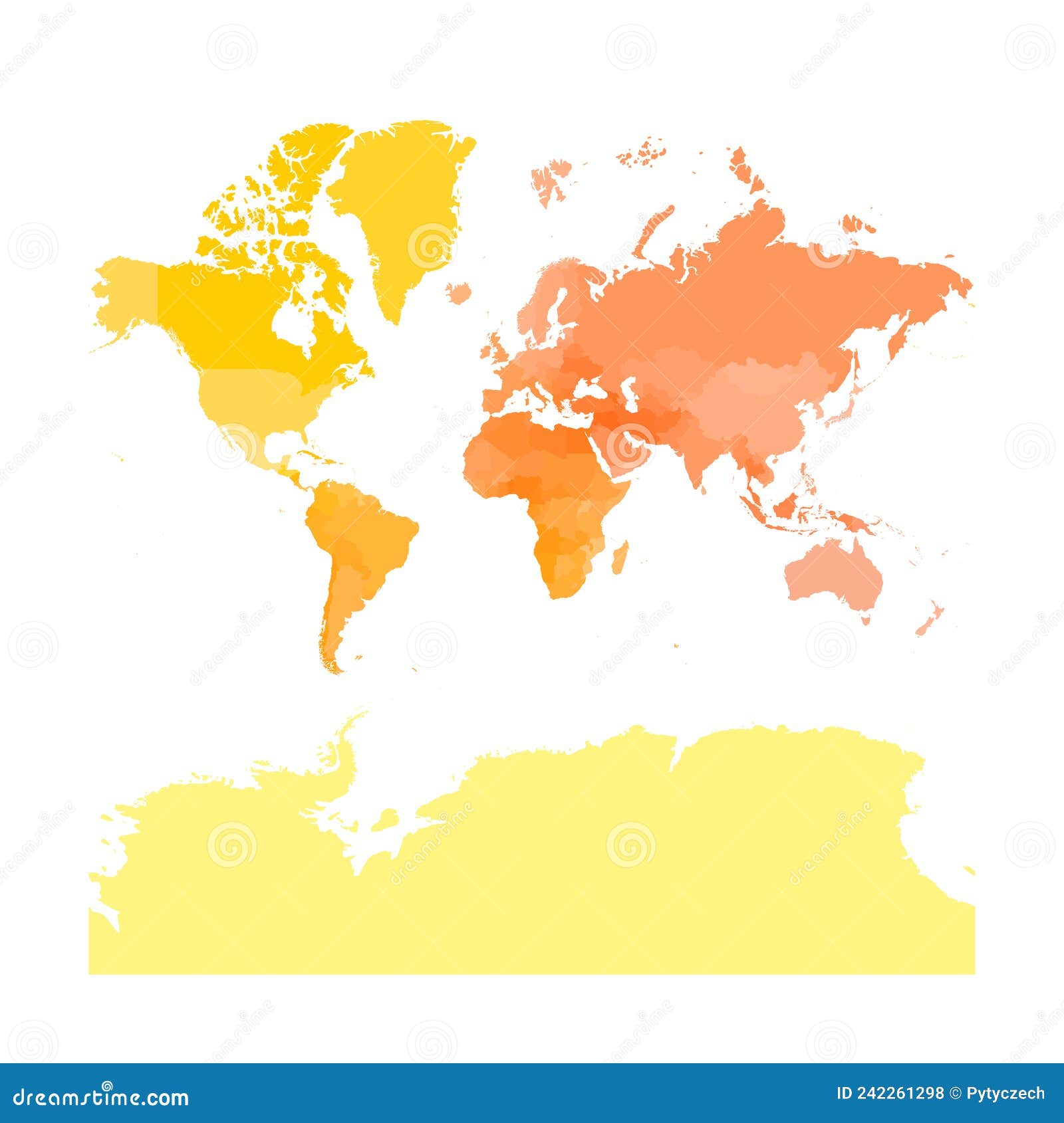 Colorful Political Map of World. Stock Vector - Illustration of ...
