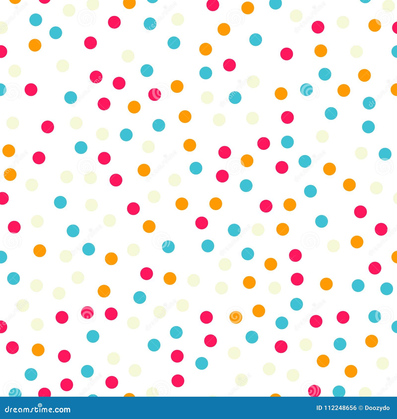 Colorful Polka Dots Pattern on White Background. Stock Vector ...