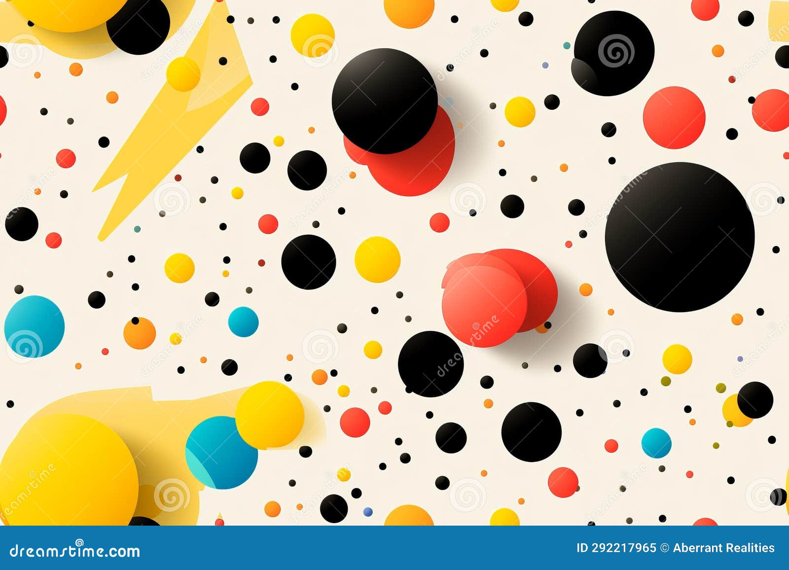 Colorful Polka Dots on a White Background Stock Illustration