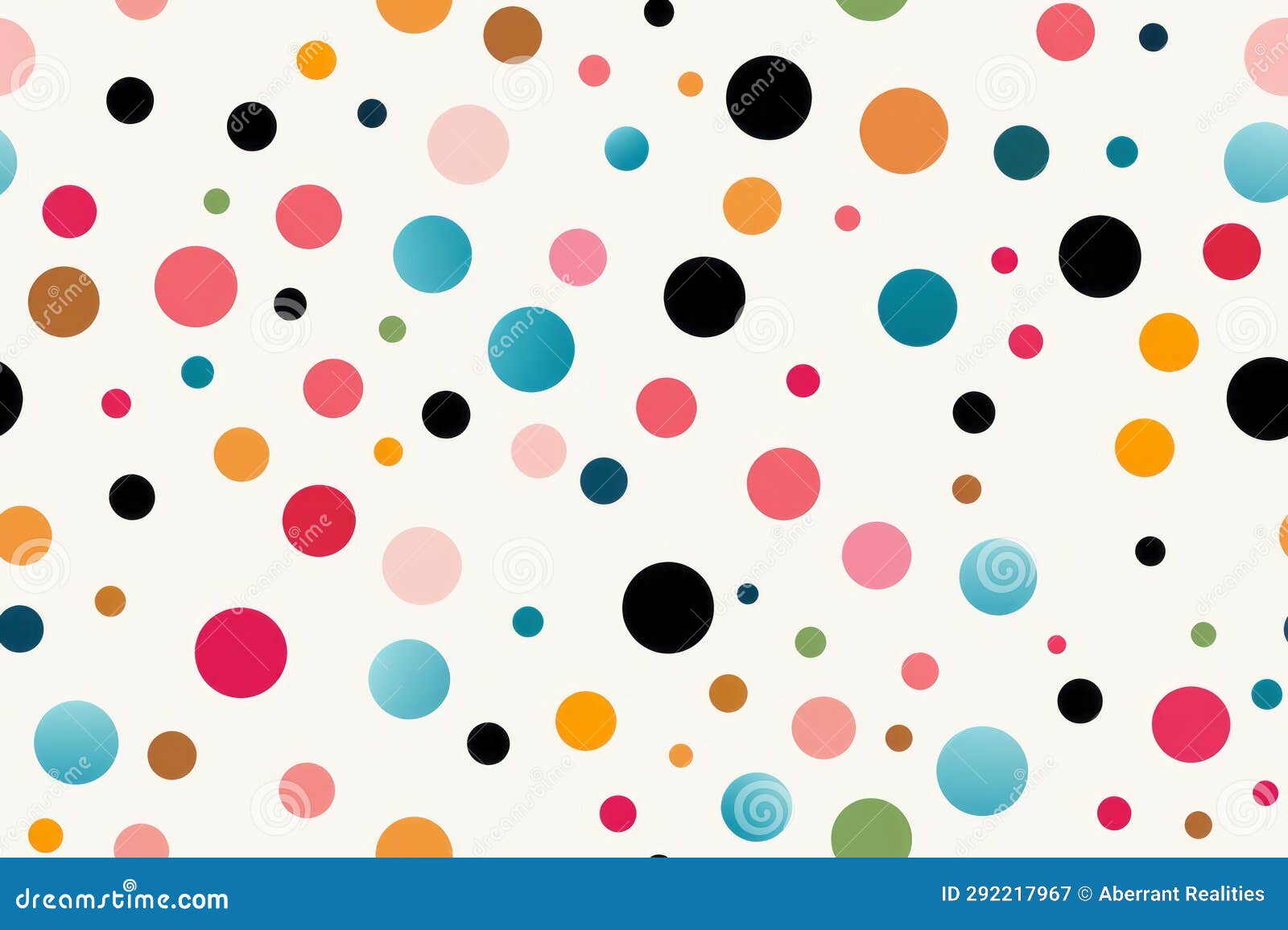 Colorful Polka Dots on a White Background Stock Illustration