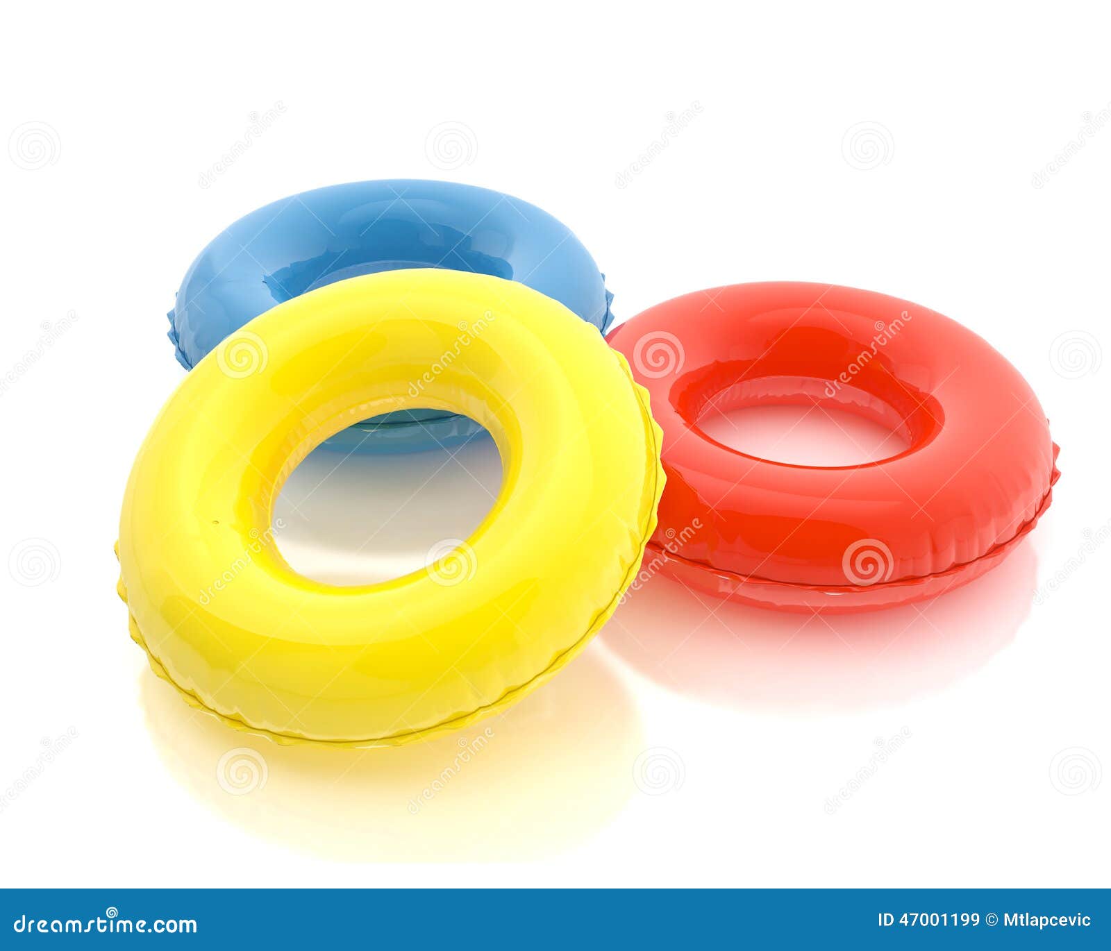 Colorful Pool Rings Isolated on White Background Stock Illustration