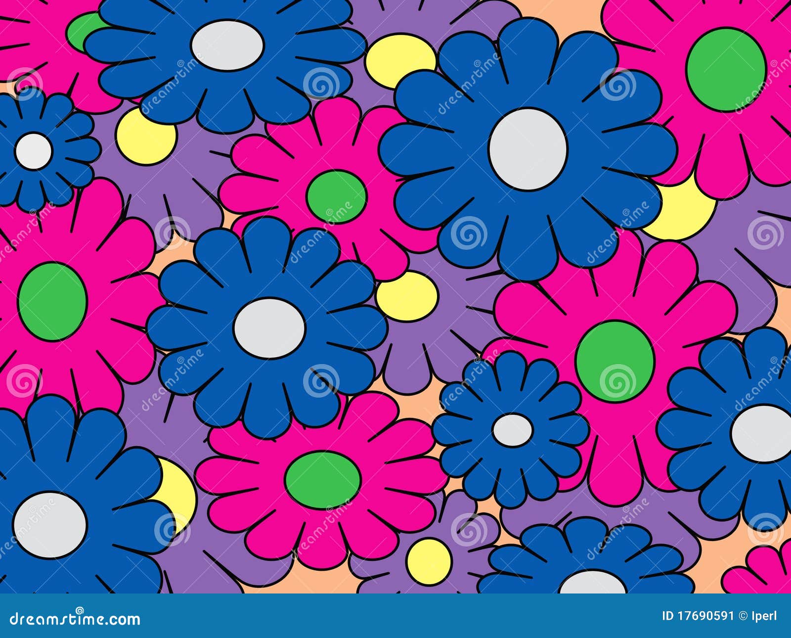 Colorful pop  art  flowers  stock illustration Illustration 