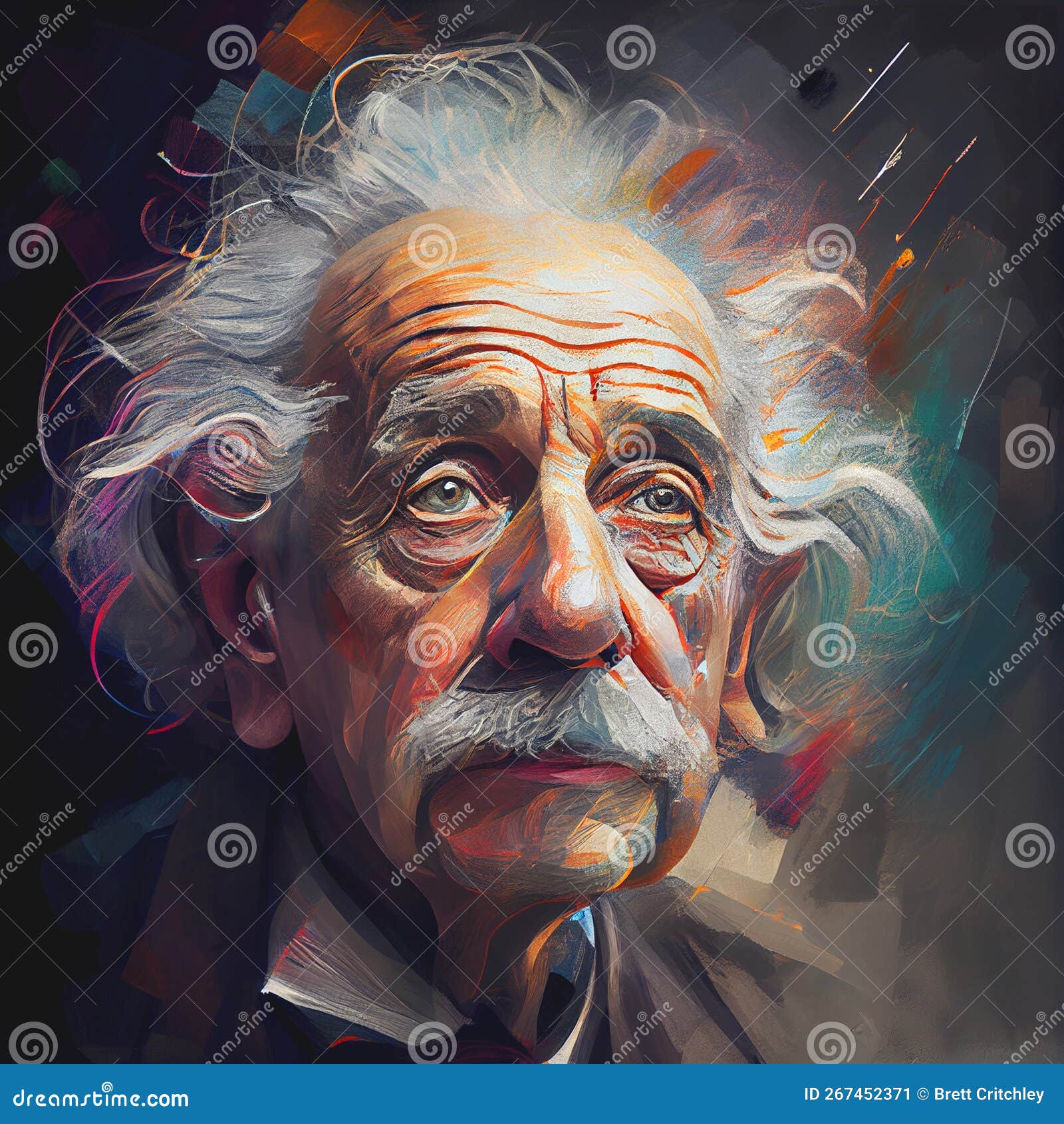 Portrait of Albert Einstein Painting Stock Illustration - Illustration of  stunning, einstein: 267452371