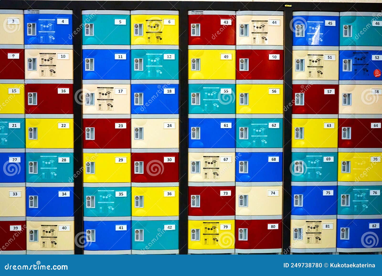 Colorful Postal Boxes in Residential Building Hall Stock Photo Image