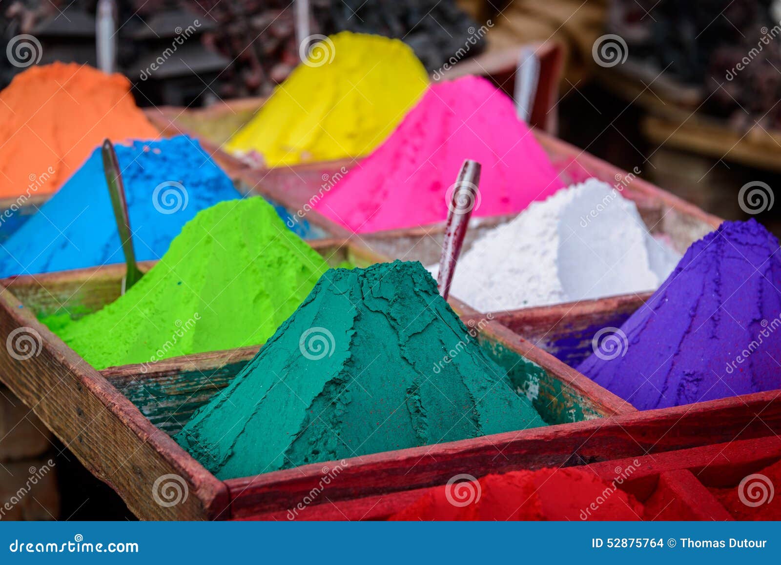 Colorful Powders in Kathmandu Stock Photo Image of orange