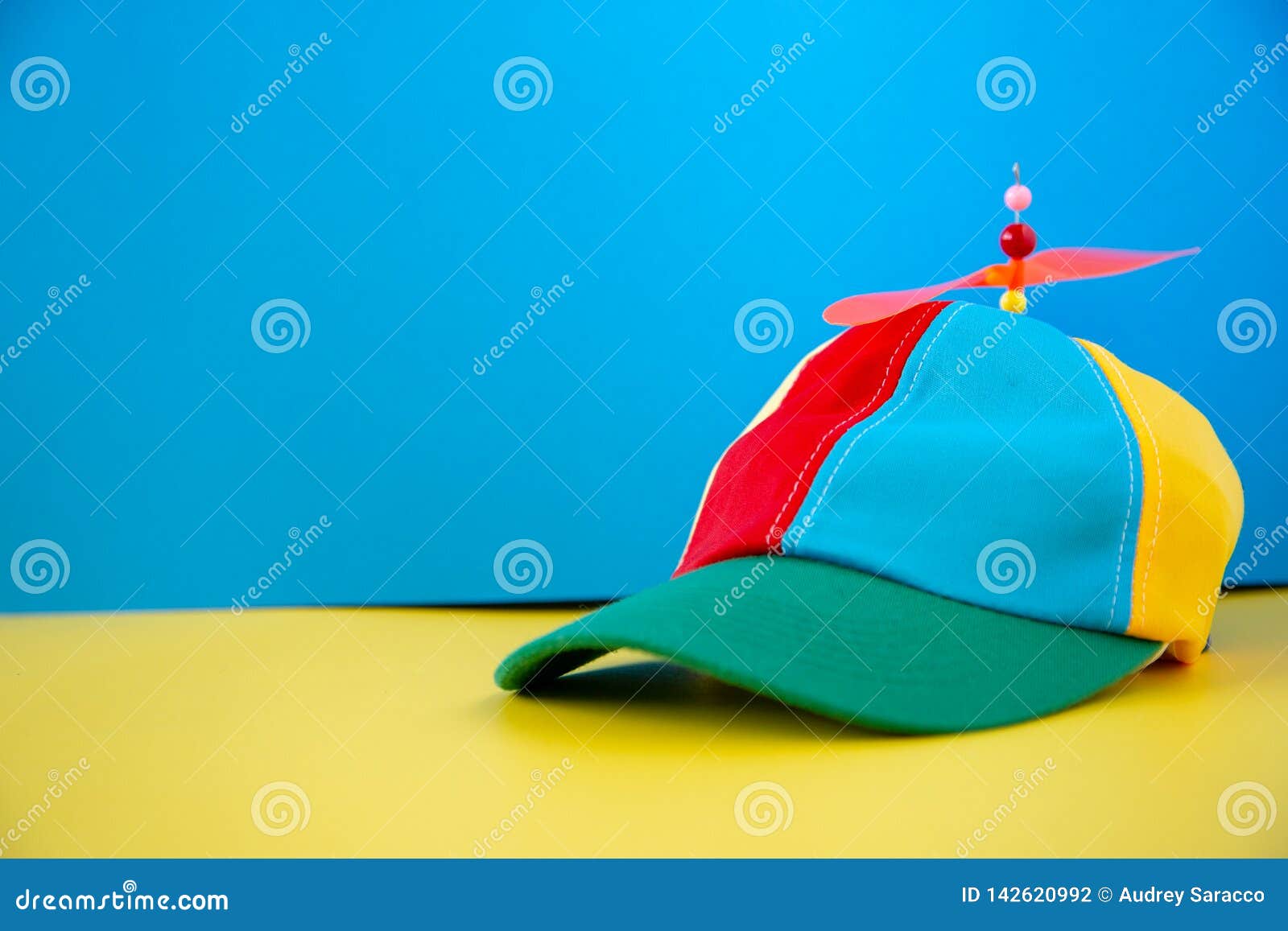 A Colorful Propeller Hat on a Background Stock Photo - Image of