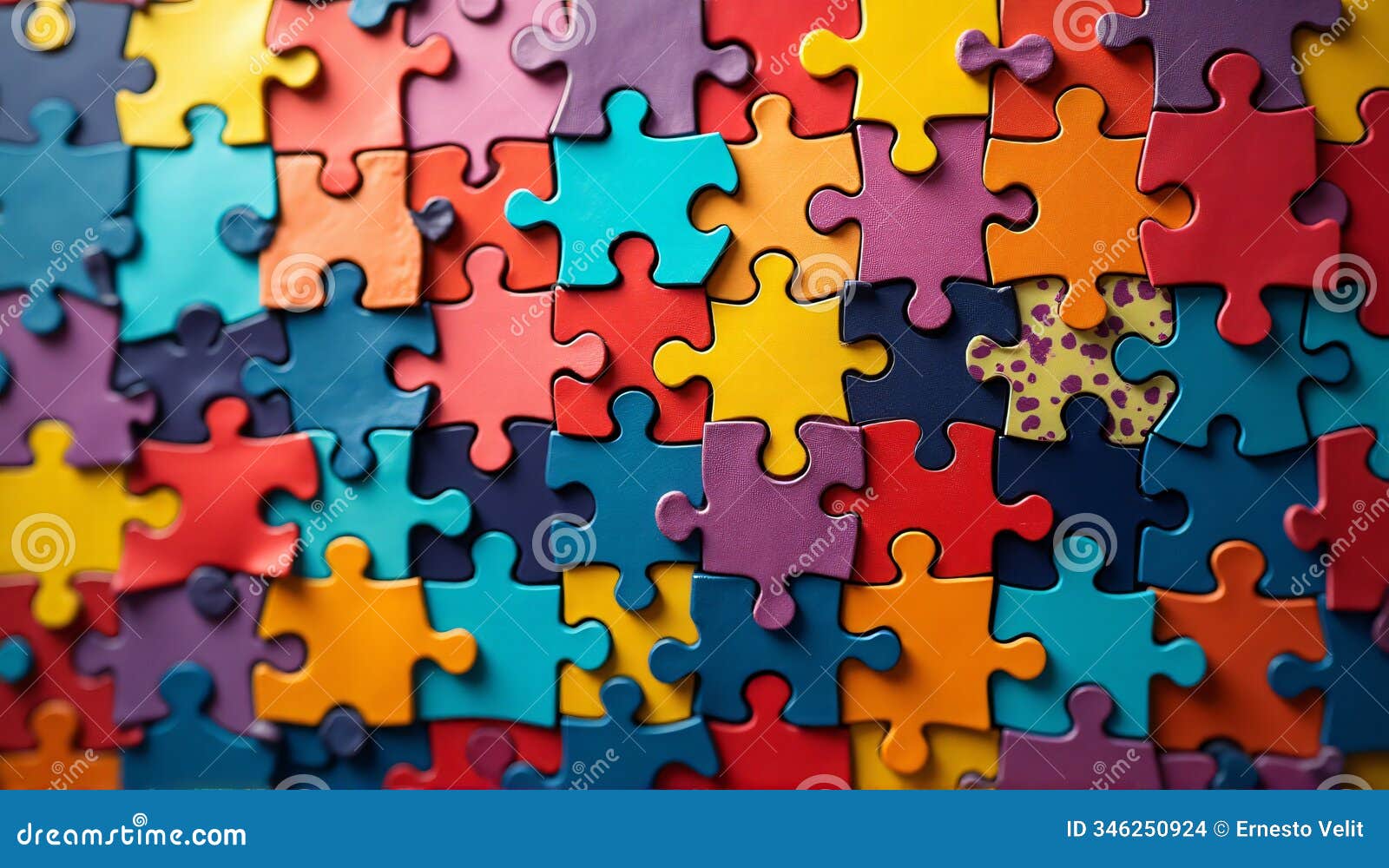 colorful puzzle pieces pattern with abstract texture